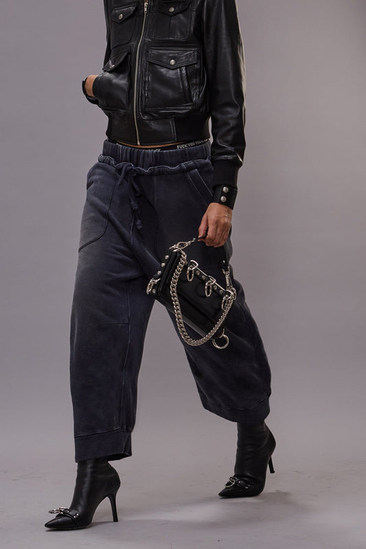 DECONSTRUCTED CROPPED SWEATPANT - NAVY - R13