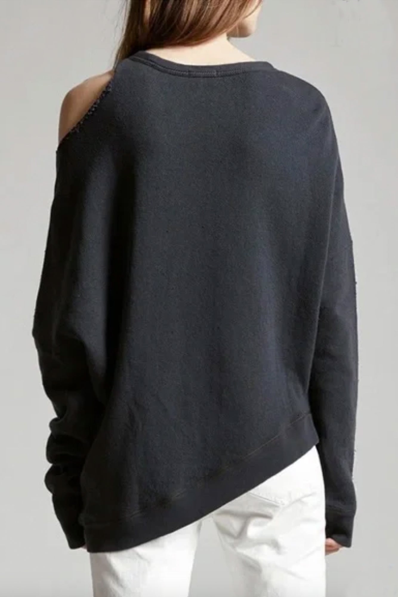 DISTORTED SWEATSHIRT - BLACK - R13