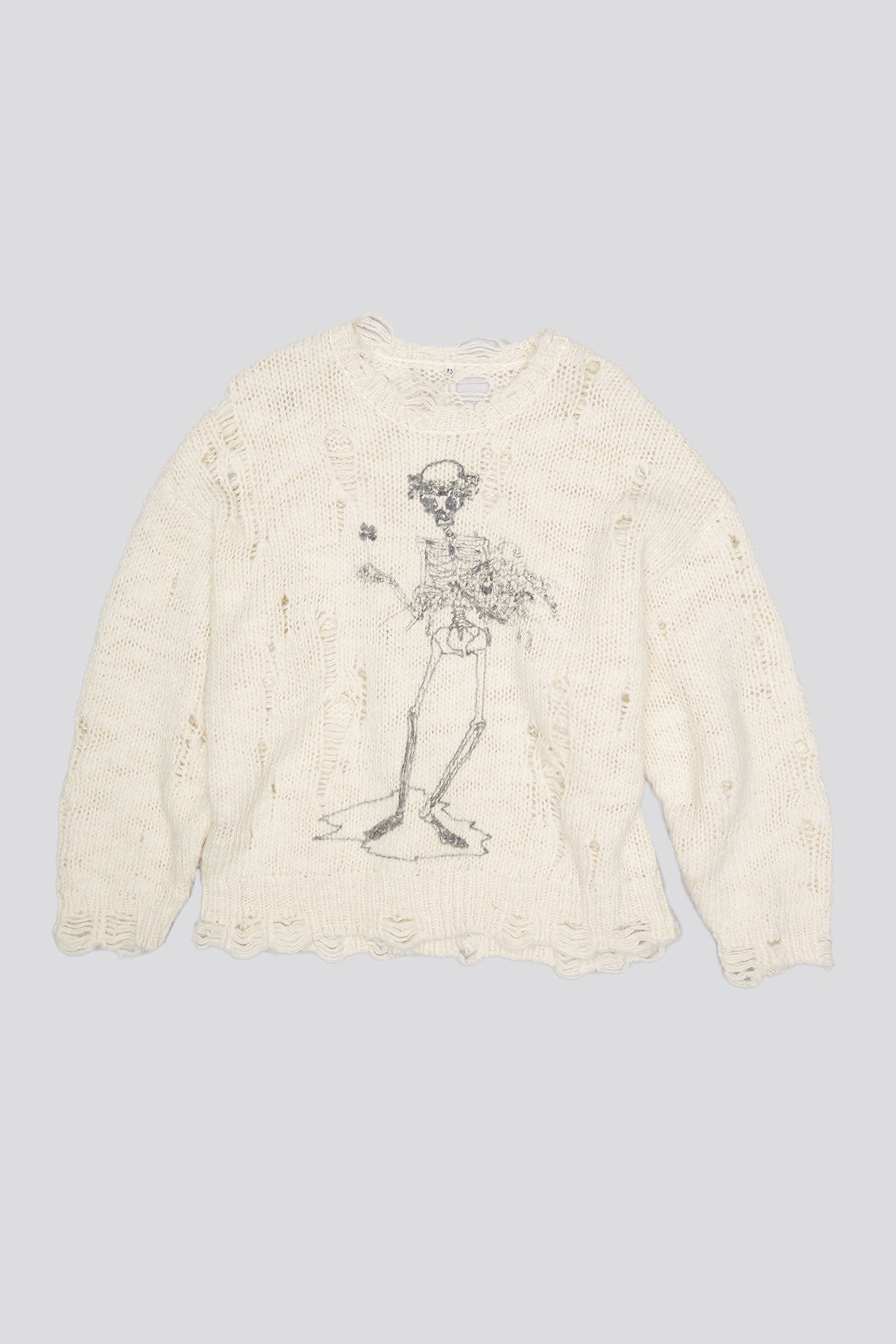 DISTRESSED SWEATER - CREAM - R13