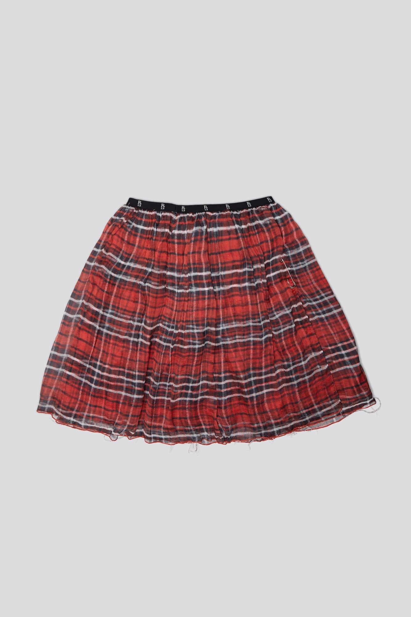 DOUBLE LAYER KILT SKIRT - RED PLAID - R13