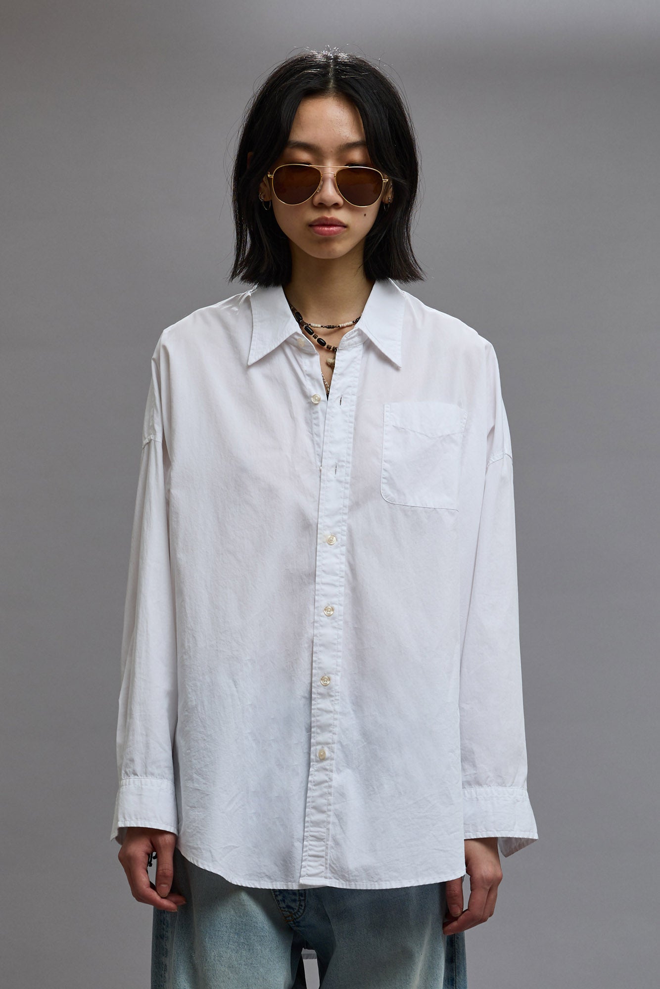 DROP NECK SHIRT - WHITE - R13