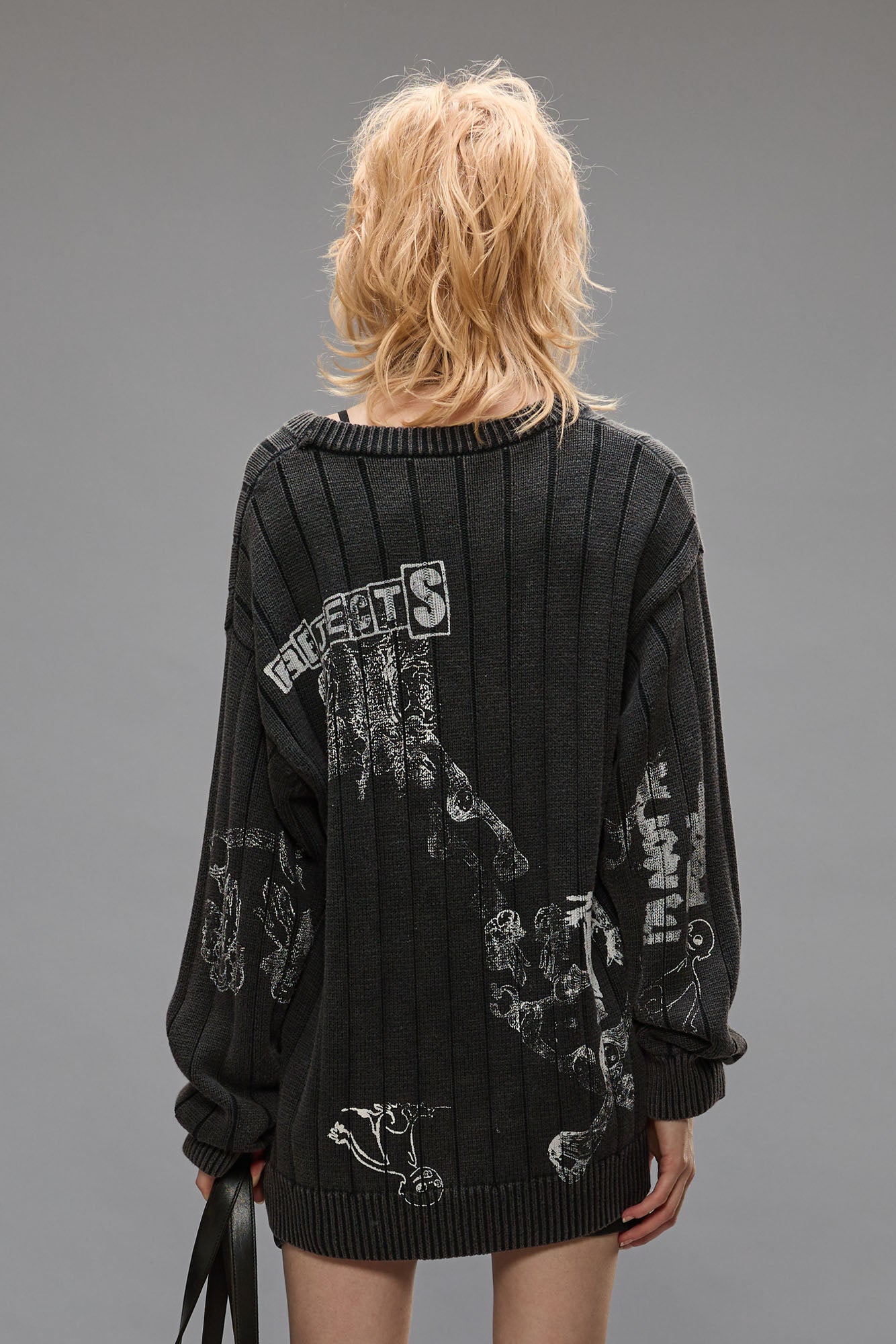 DROP NEEDLE SWEATER - ACID BLACK - R13