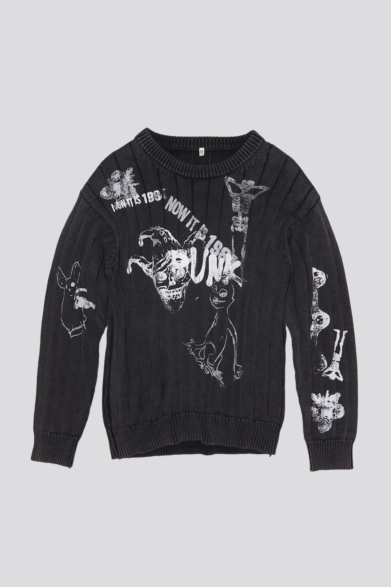 DROP NEEDLE SWEATER - ACID BLACK - R13