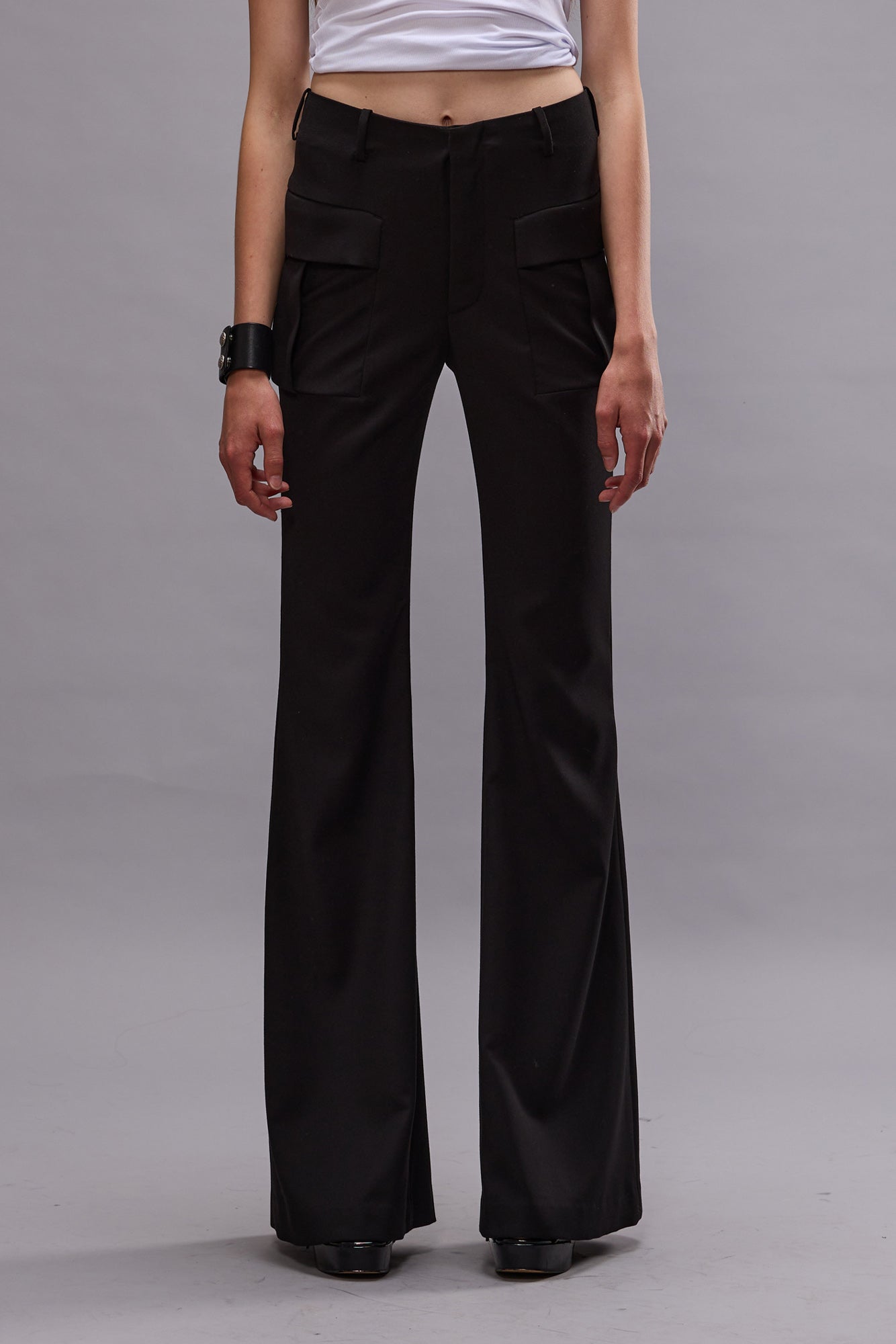 FLARE LEG TROUSER - BLACK - R13