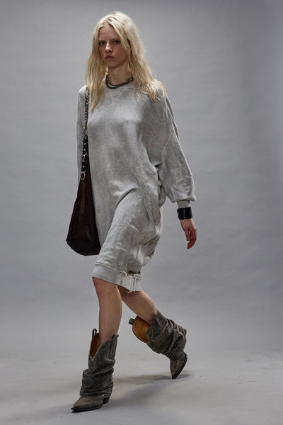 GRUNGE SWEATSHIRT DRESS HEATHER GREY R13