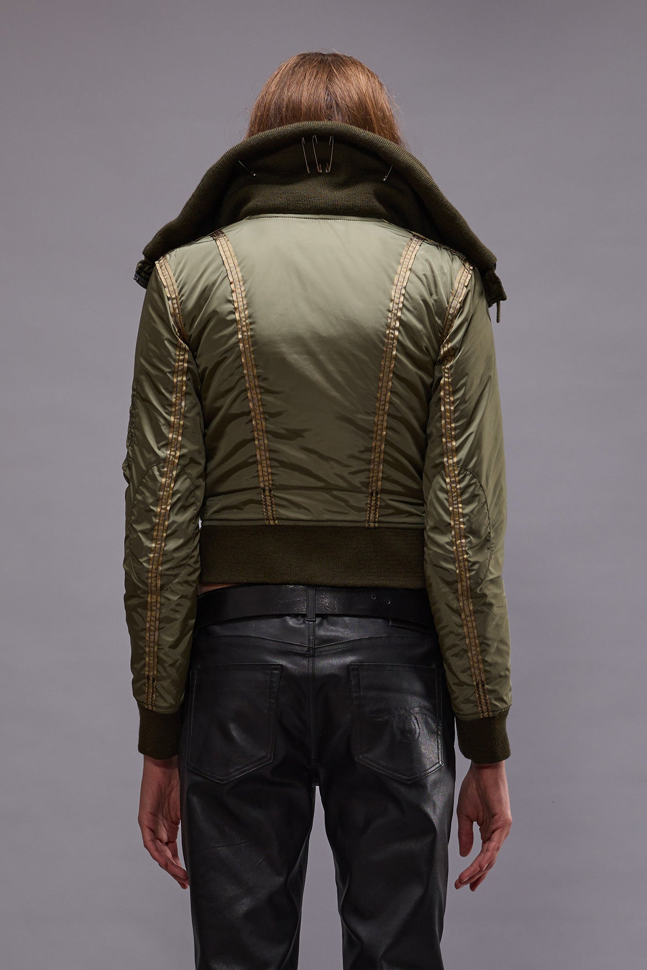 HIGH NECK SHRUNKEN N2B JACKET - OLIVE - R13