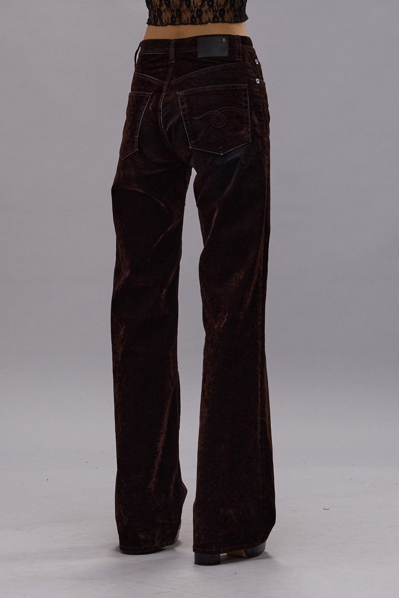 JANE JEAN - FLOCKED BROWN - R13