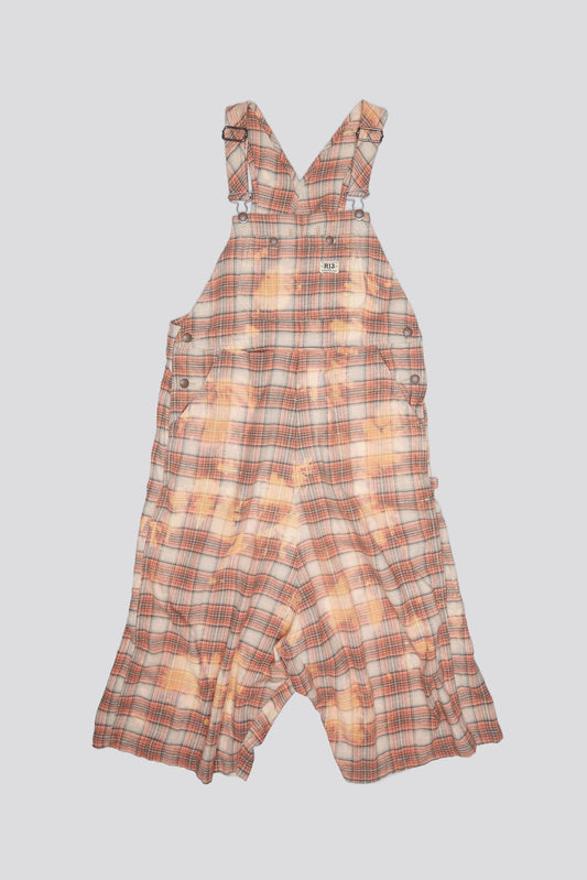 JUMBO OVERALL - BLEACHED ORANGE PLAID - R13