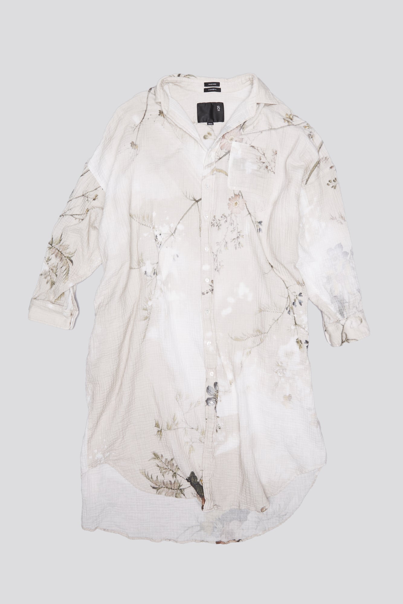 JUMBO SHIRTDRESS - BLEACHED CREAM FLORAL - R13