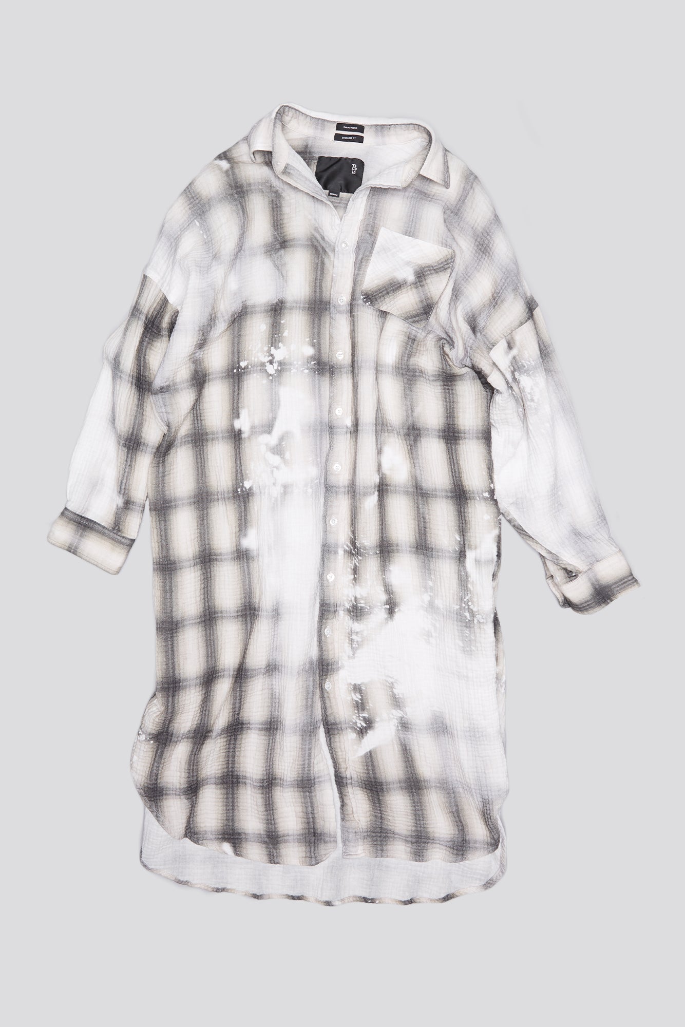 JUMBO SHIRTDRESS - PRINTED GREY PLAID - R13