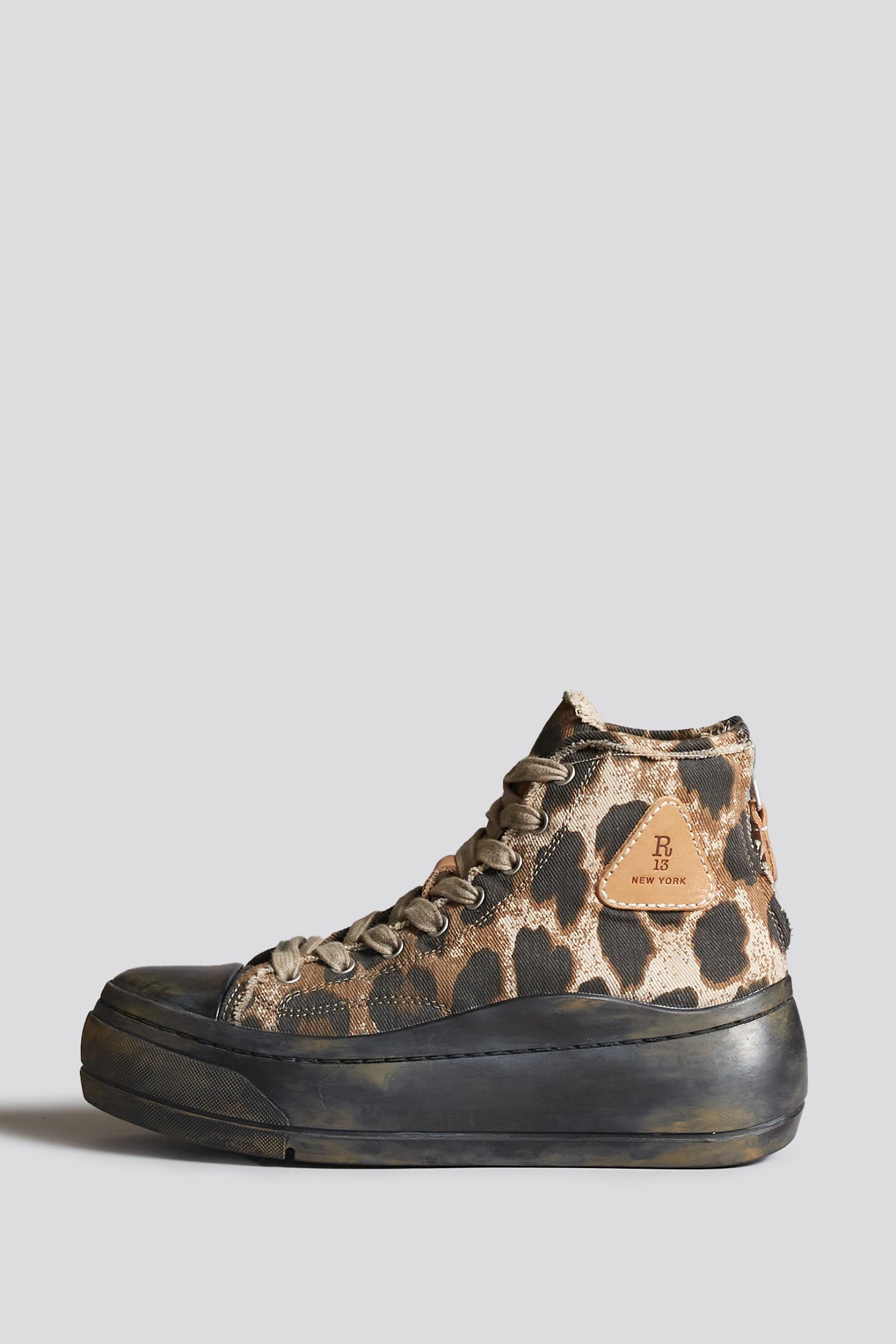 KURT HIGH TOP SNEAKER - BROWN LEOPARD - R13