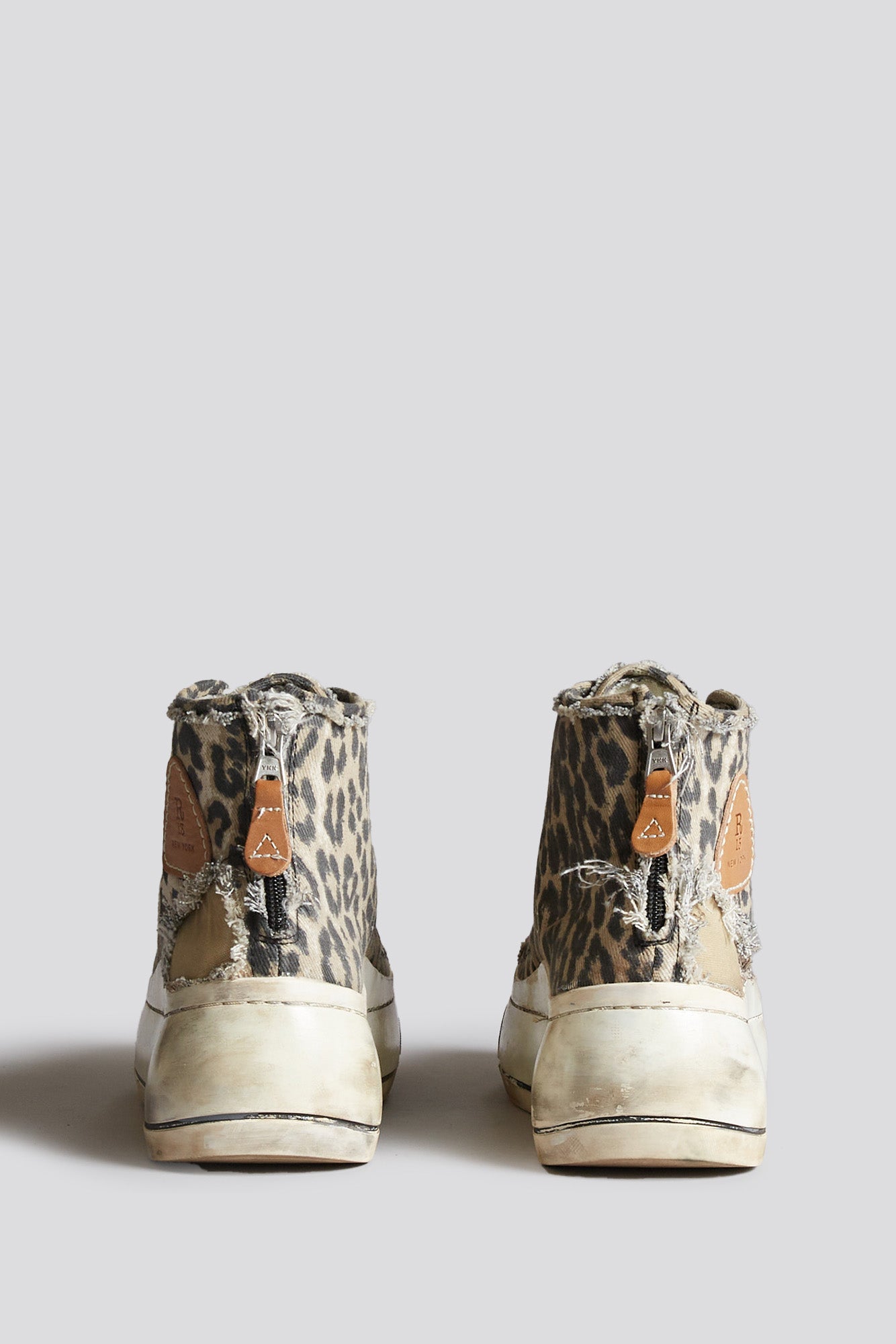 KURT HIGH TOP SNEAKER - DISTRESSED LIGHT LEOPARD - R13