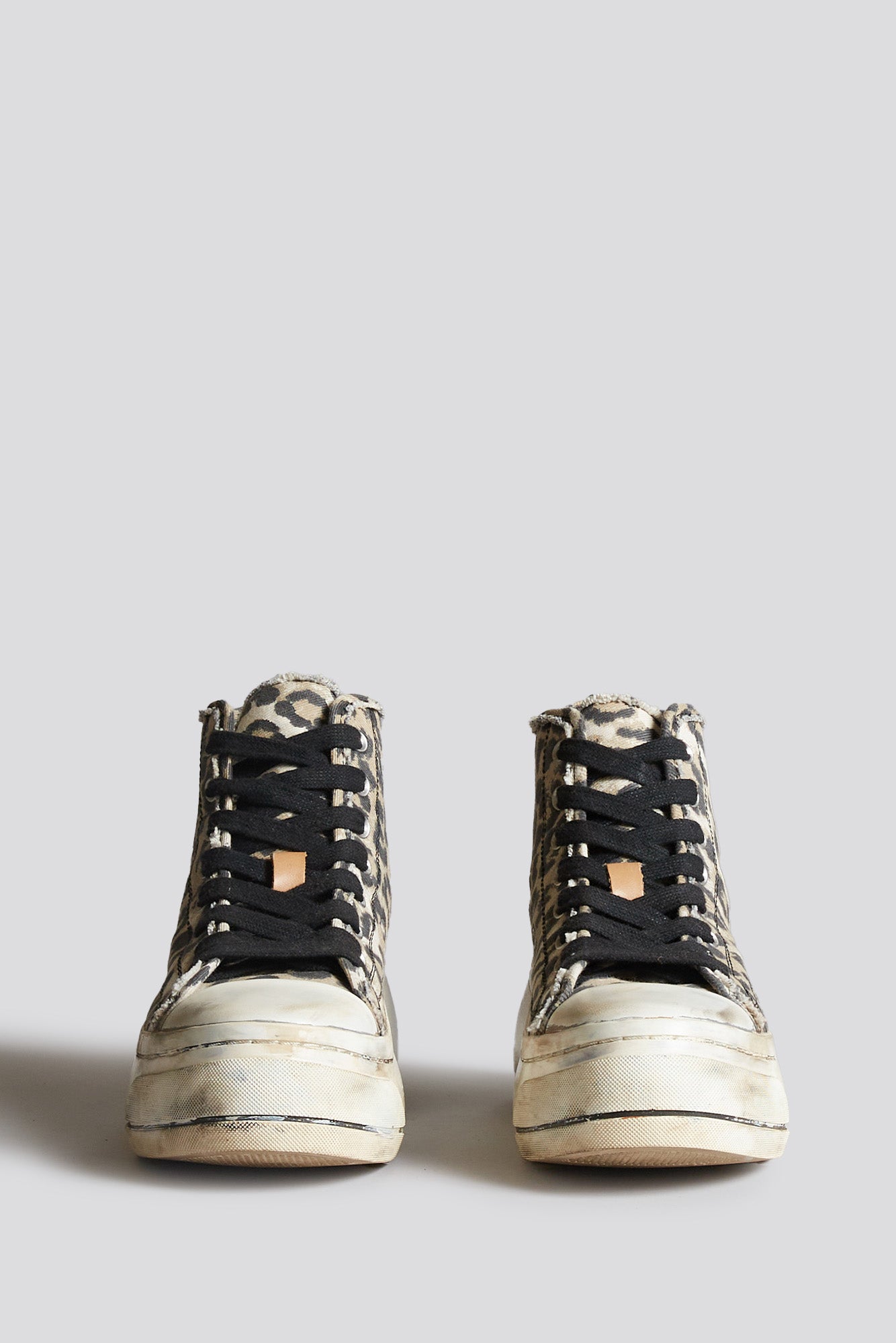 KURT HIGH TOP SNEAKER - DISTRESSED LIGHT LEOPARD - R13