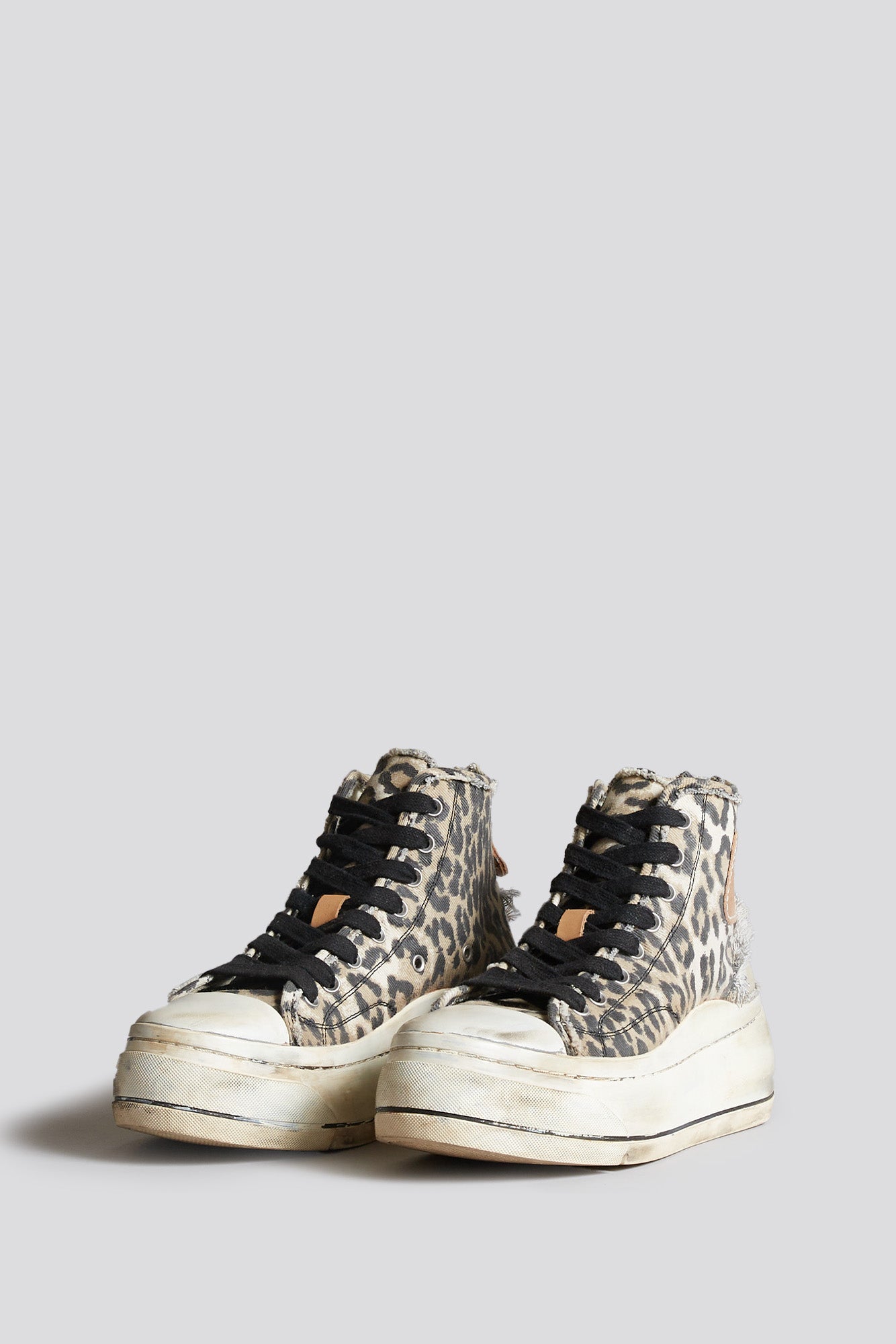 KURT HIGH TOP SNEAKER - DISTRESSED LIGHT LEOPARD - R13