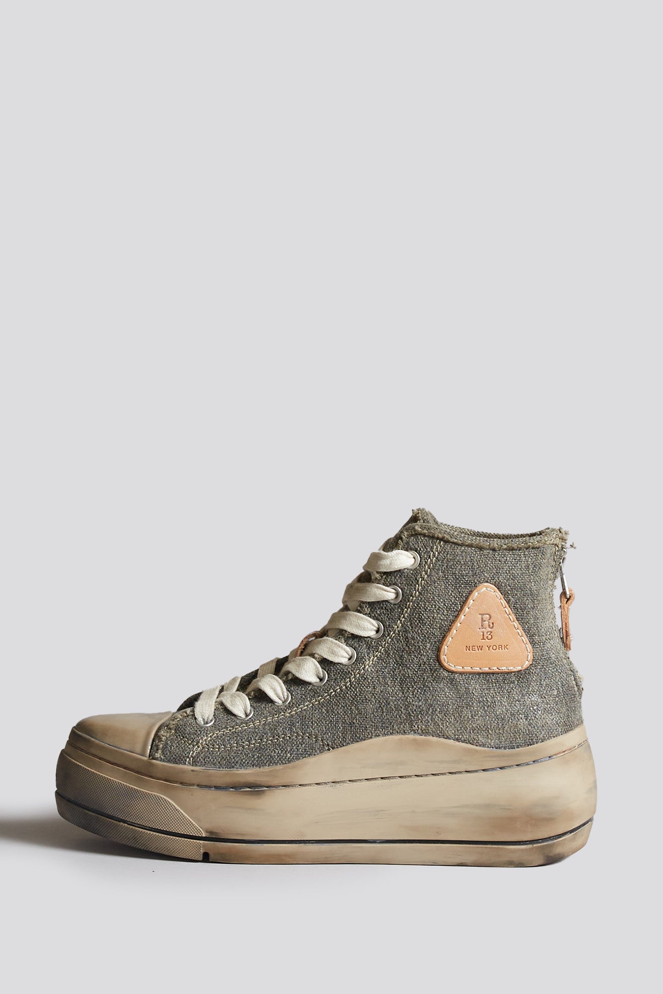 KURT HIGH TOP SNEAKER - WASHED OLIVE - R13