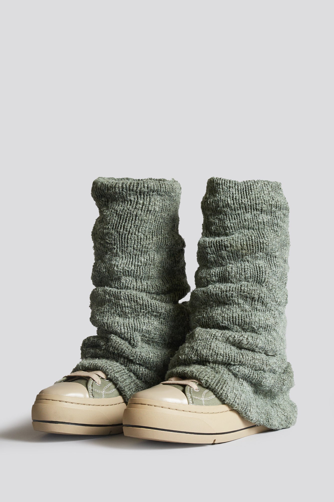 KURT HIGH TOP SNEAKER WITH WARMER - WASHED OLIVE PLAIN KNIT - R13