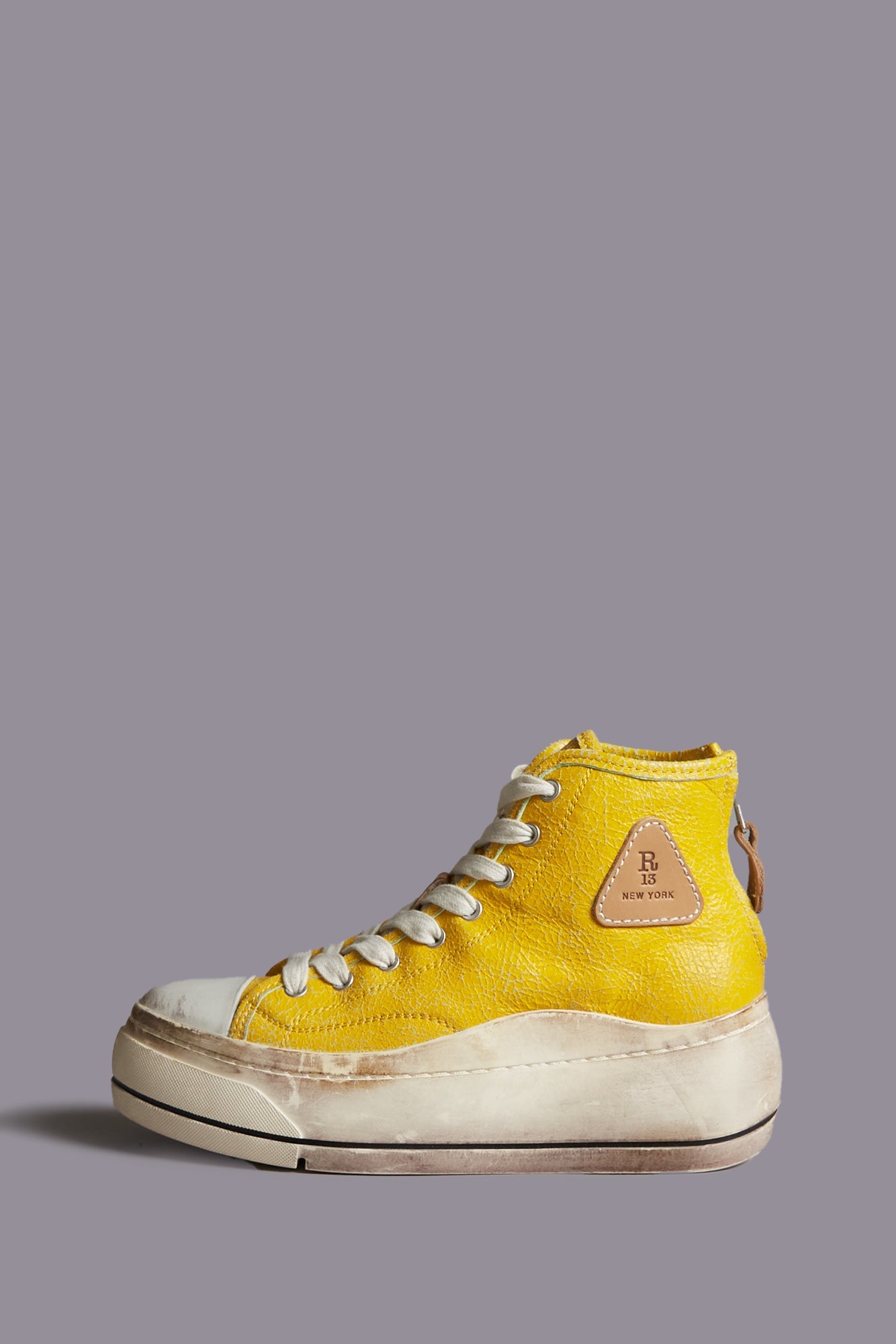 KURT HIGH TOP SNEAKER - YELLOW / AQUA