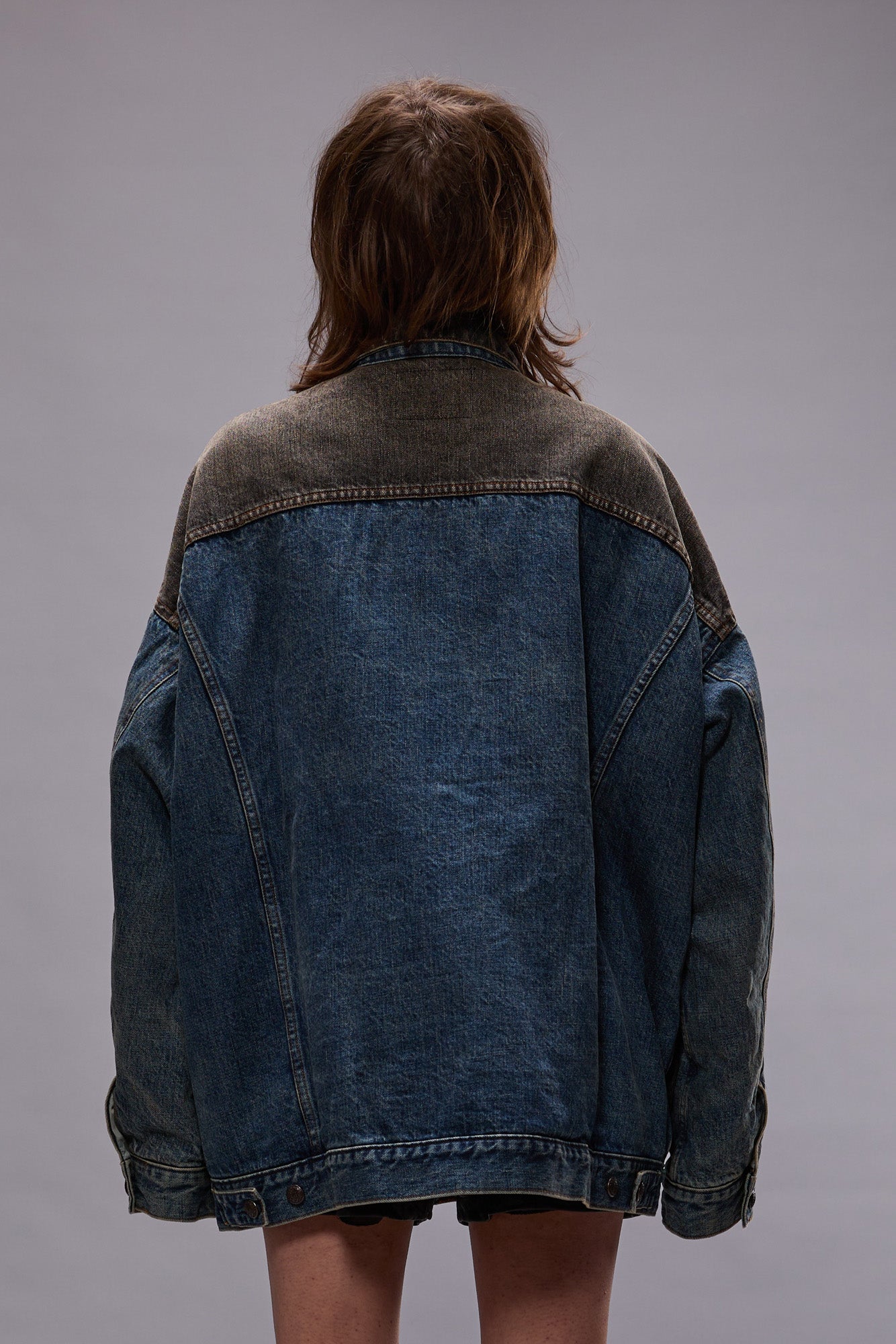 LACEY TRUCKER JACKET - DAWSON INDIGO COLOR BLOCK - R13