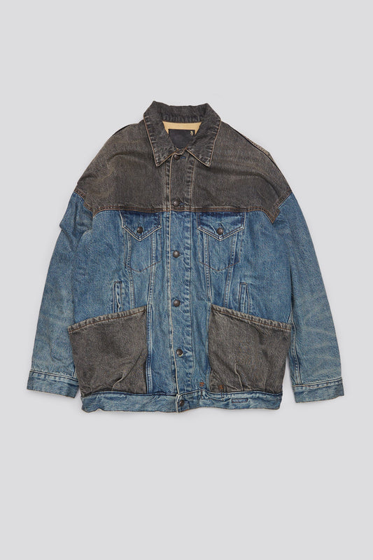 LACEY TRUCKER JACKET - DAWSON INDIGO COLOR BLOCK - R13