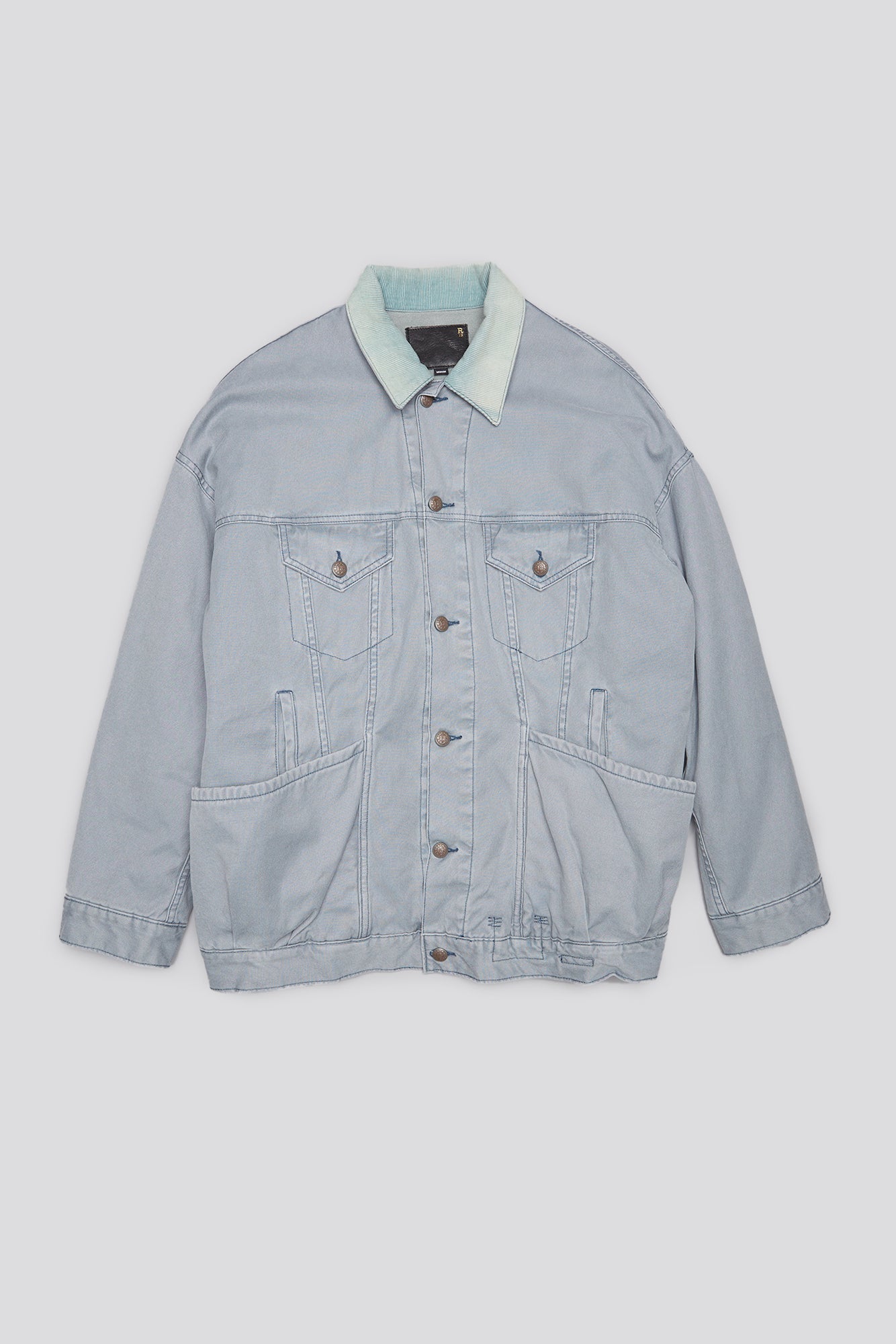 LACEY TRUCKER JACKET - FADED STEEL BLUE CANVAS - R13