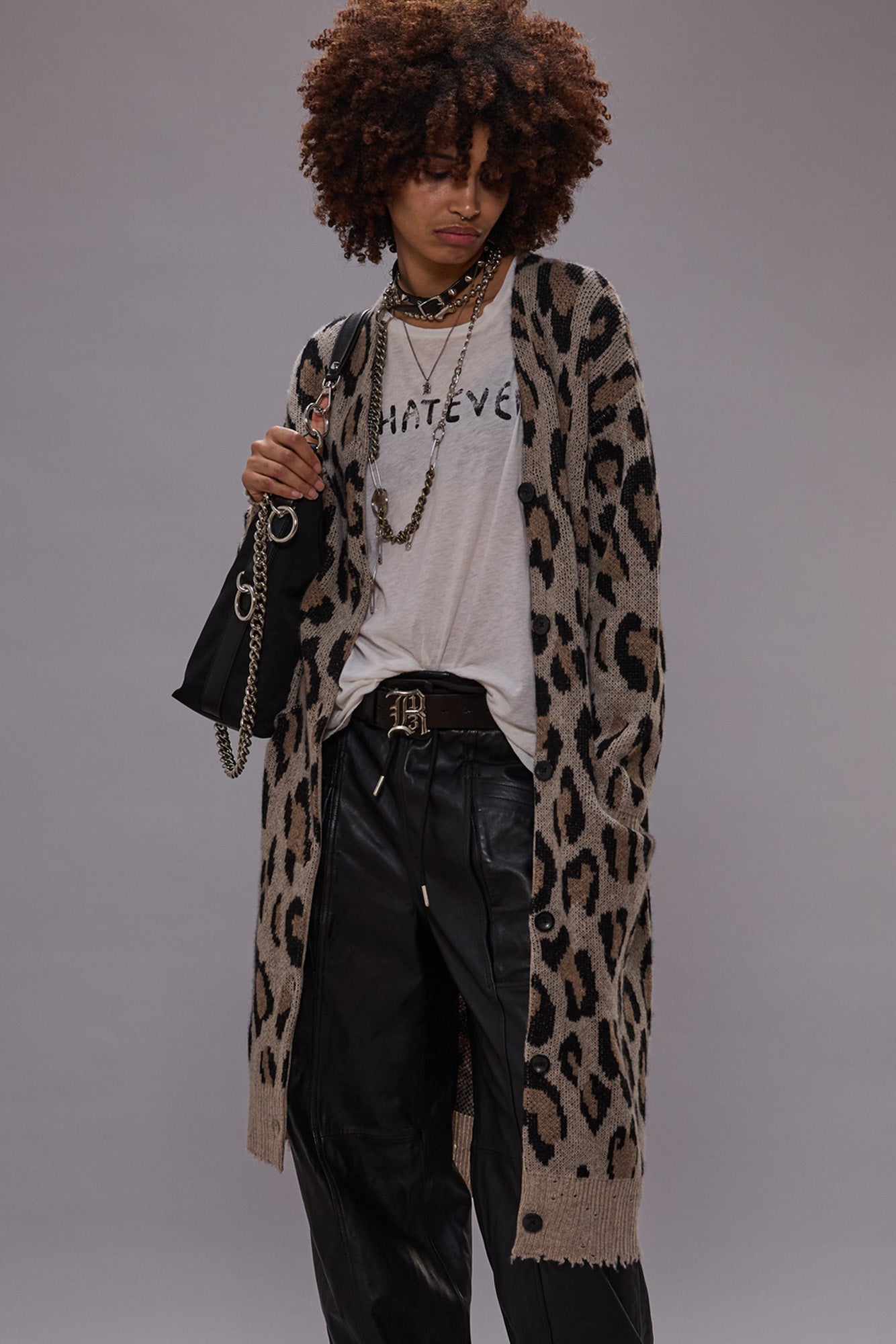 LONG LEOPARD CARDIGAN - R13