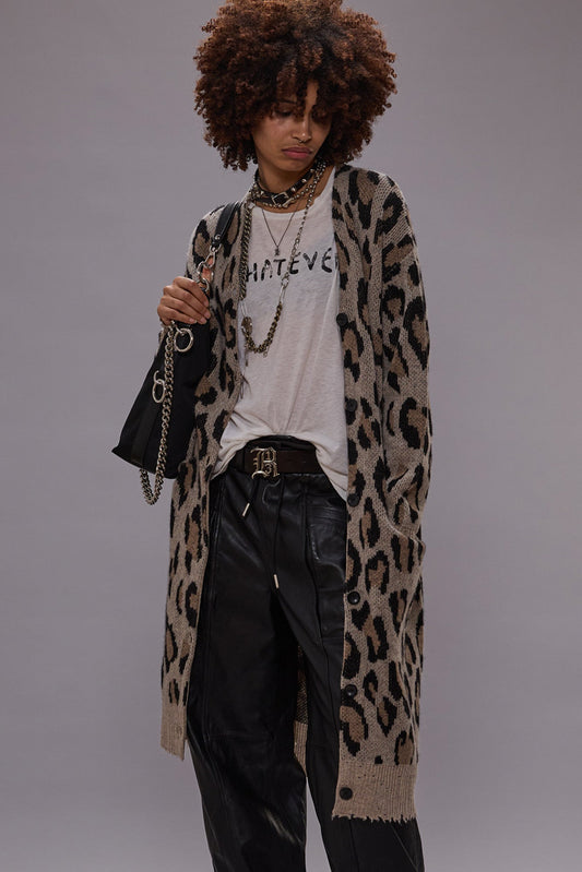 LONG LEOPARD CARDIGAN - R13