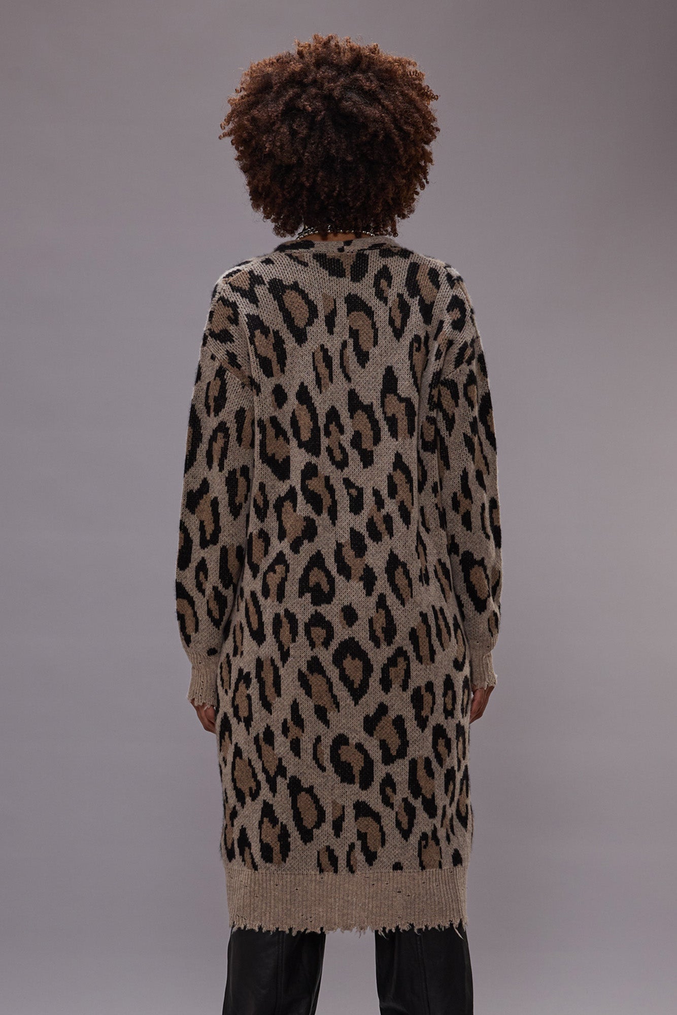 LONG LEOPARD CARDIGAN - R13