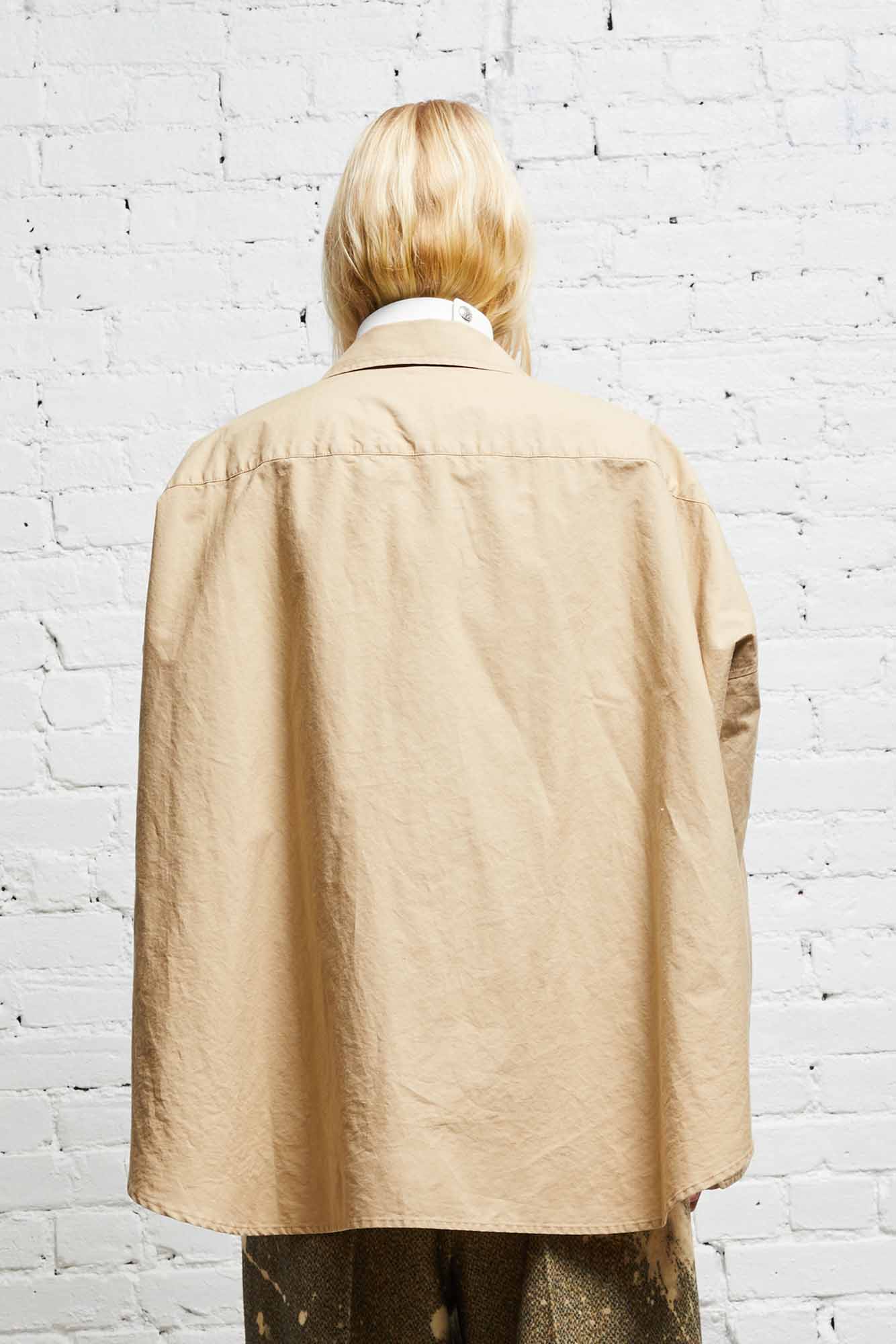 LONG SLEEVE BUTTON-UP - KHAKI - R13