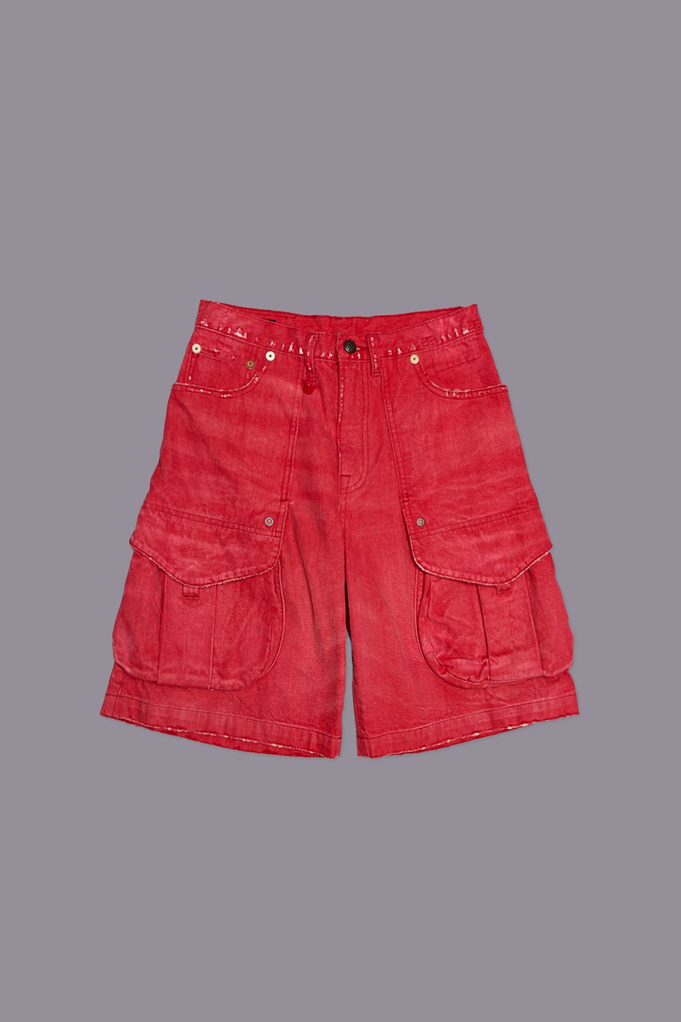 MULTI POCKET BAGGY SHORT - VIVID RED - R13