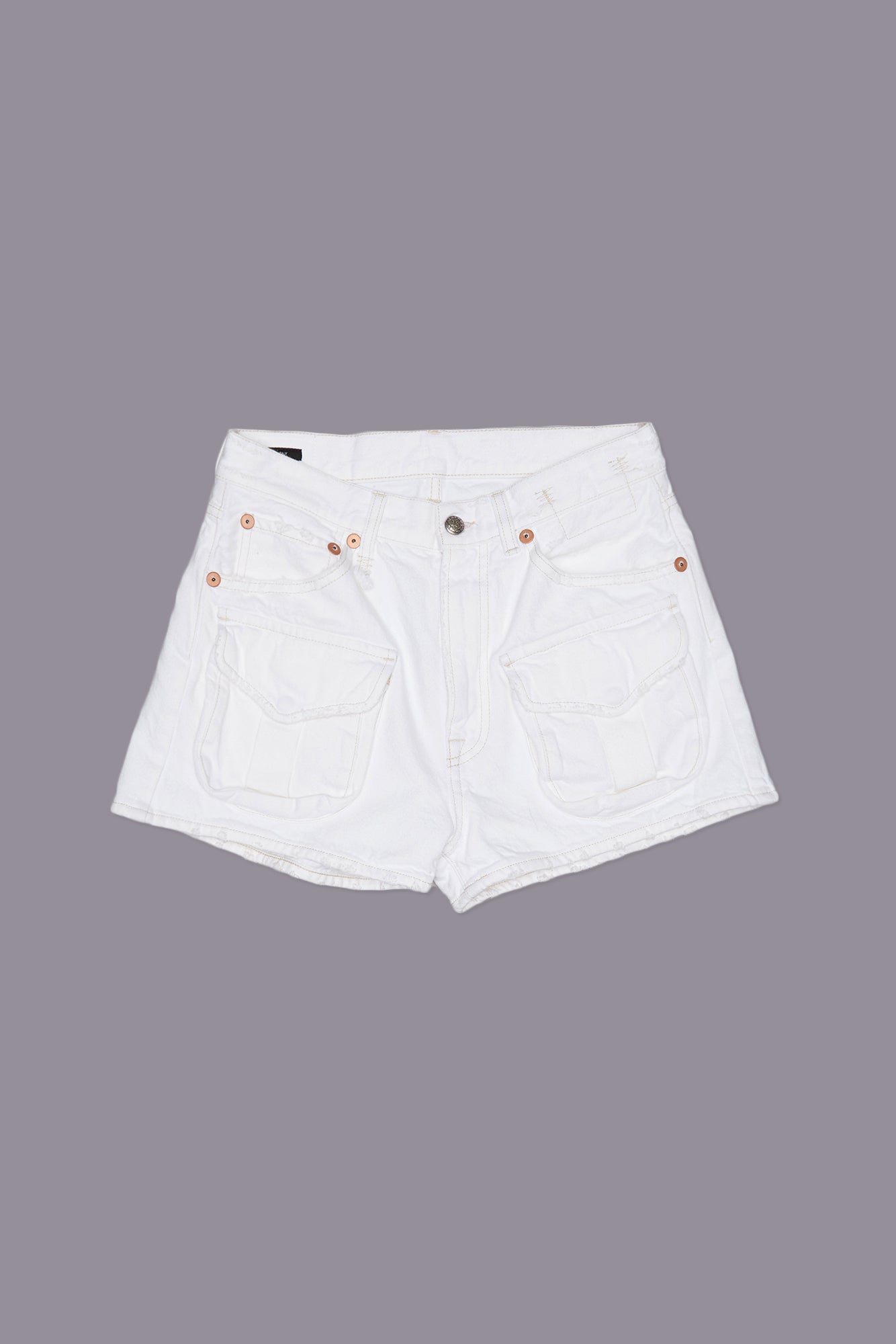 MULTI POCKET X-BOYFRIEND SHORT - AERIN WHITE - R13