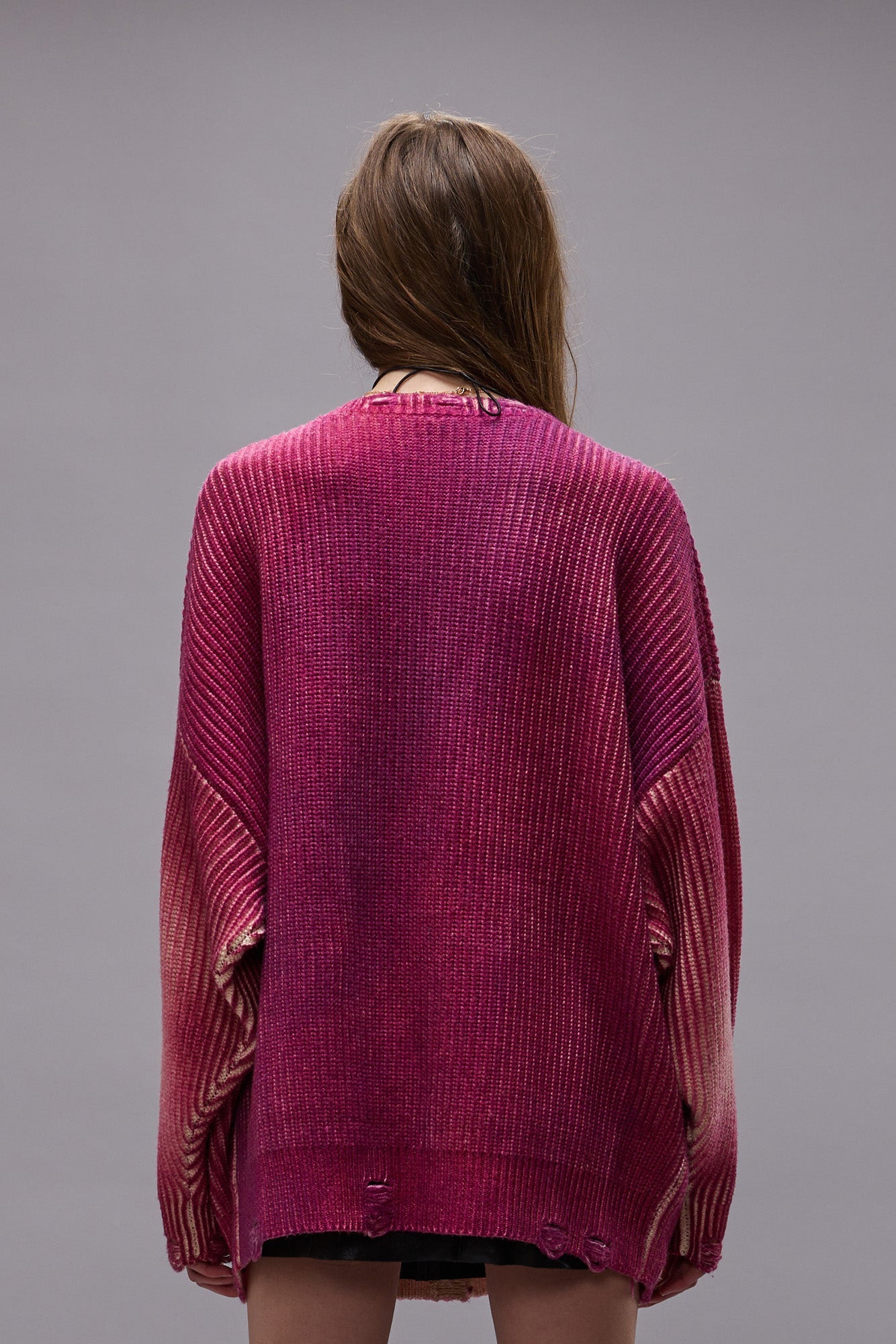 OVERSIZED CARDIGAN - RASPBERRY PRINT - R13