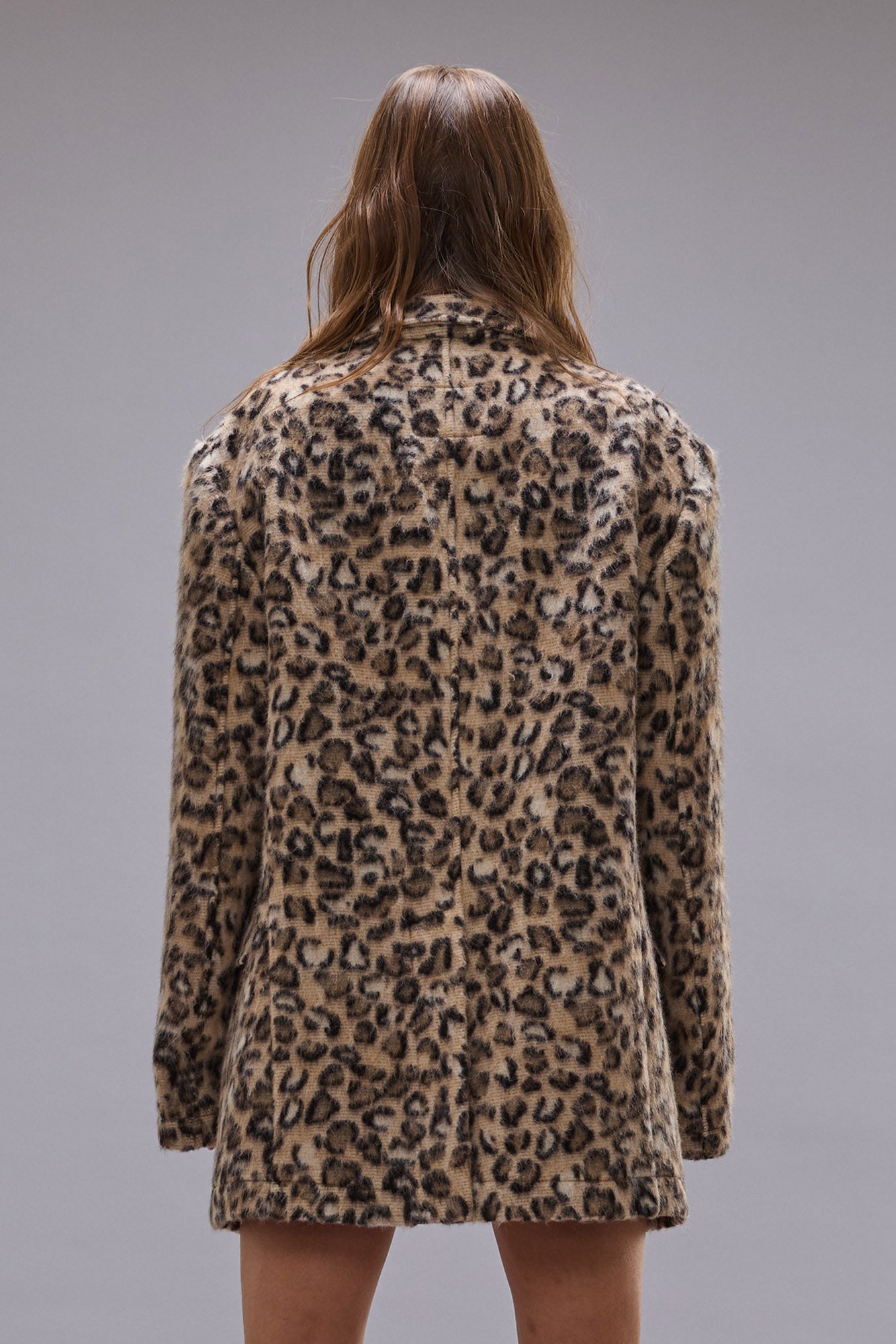 OVERSIZED RAGGED BLAZER - WOOLY LEOPARD - R13