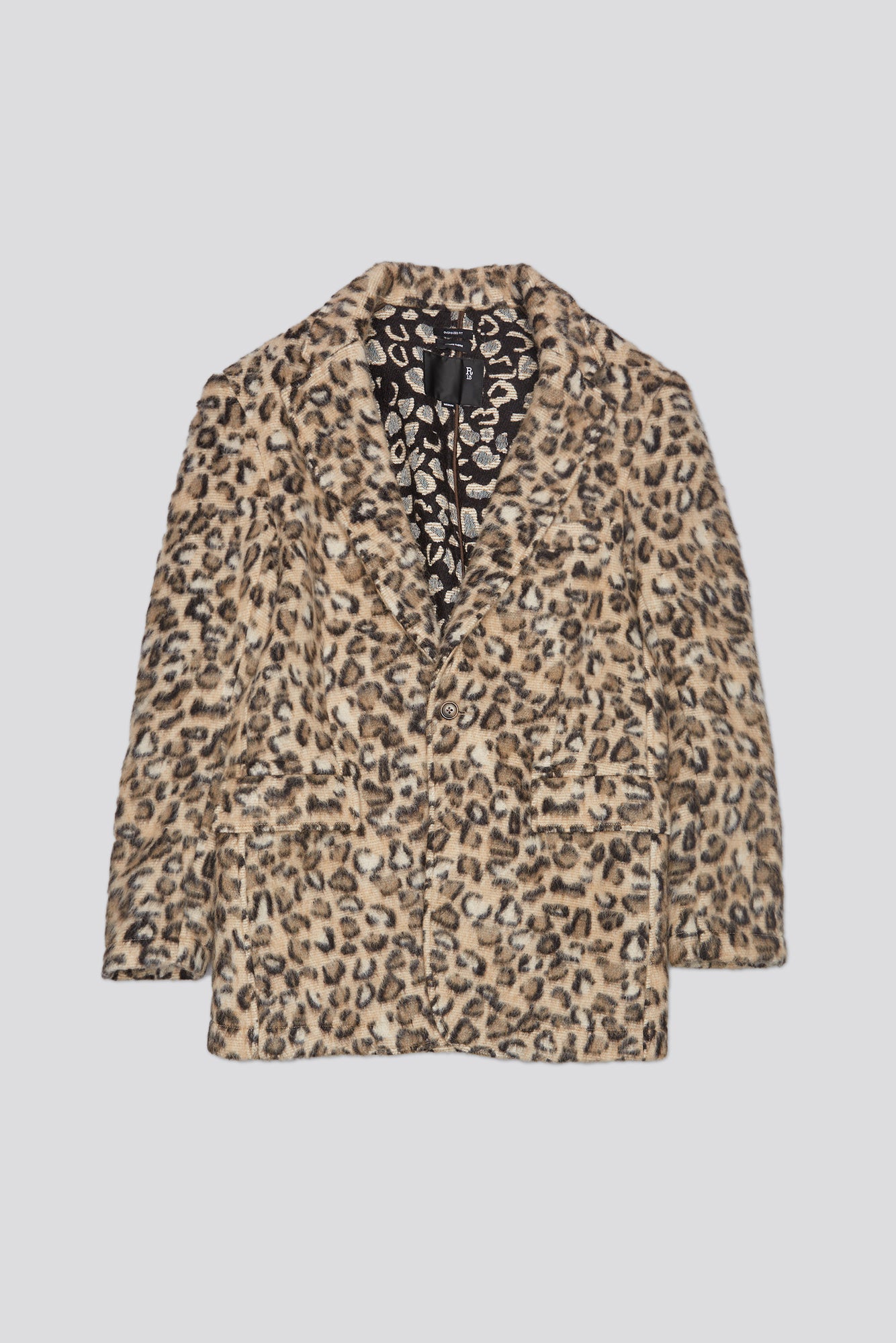 OVERSIZED RAGGED BLAZER - WOOLY LEOPARD - R13