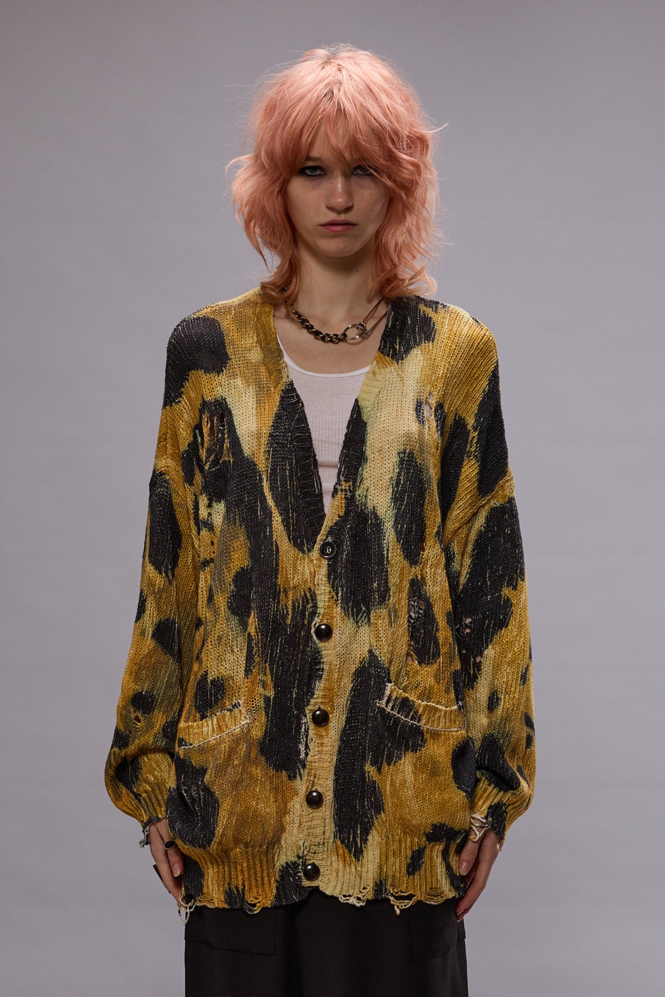 PRINTED OVERSIZED CARDIGAN - LEOPARD - R13