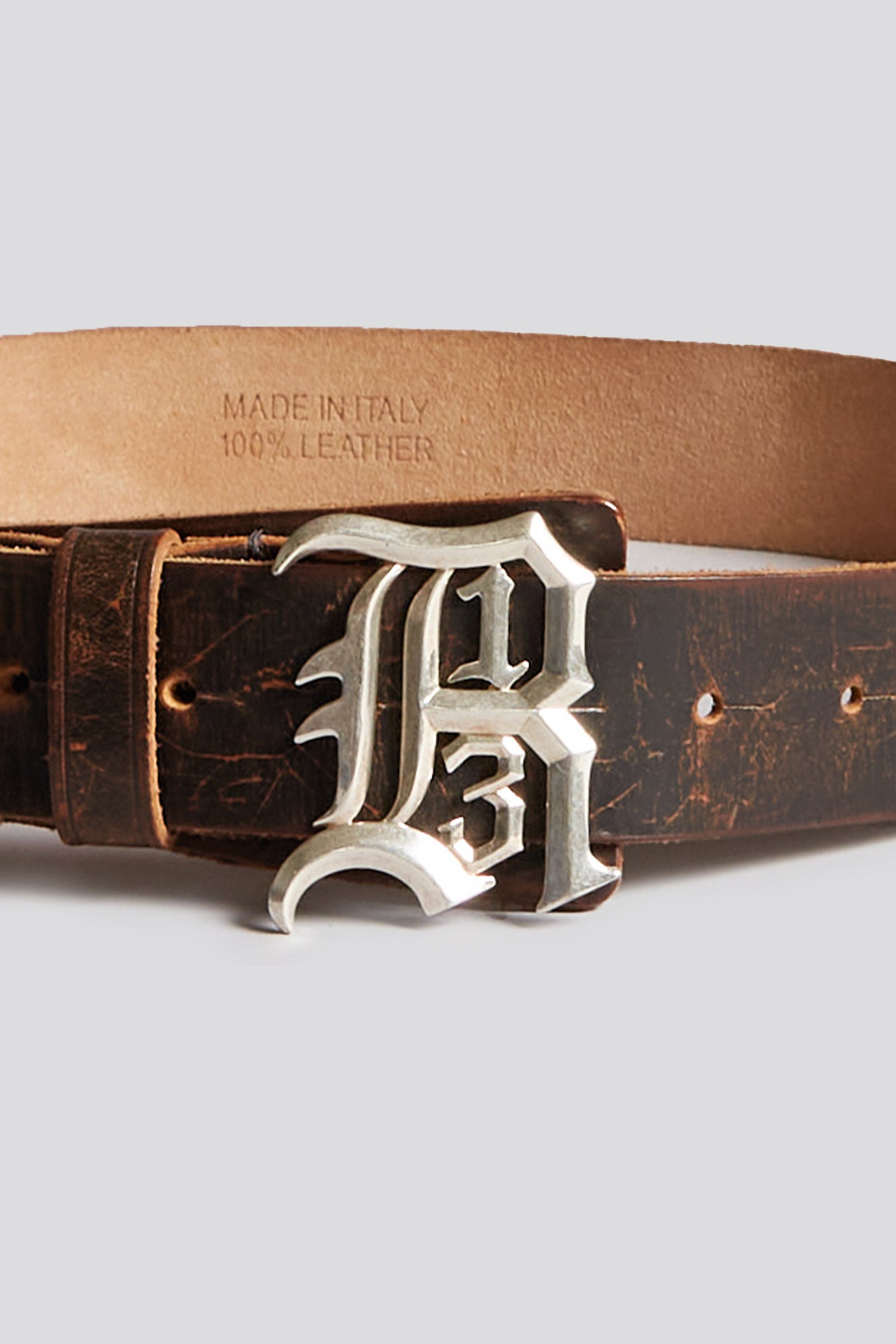 R13 LOGO BUCKLE BELT - BROWN - R13