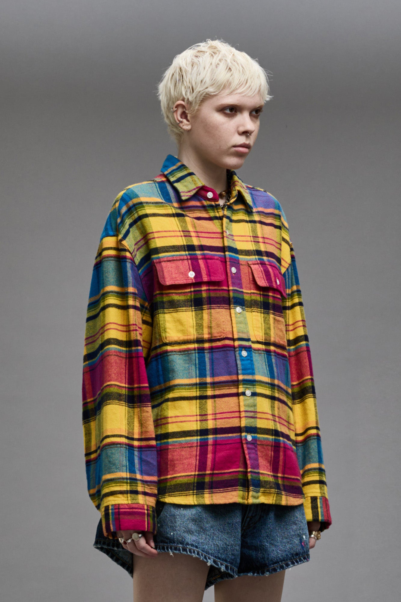 RELAXED WORKSHIRT - RAINBOW PLAID - R13