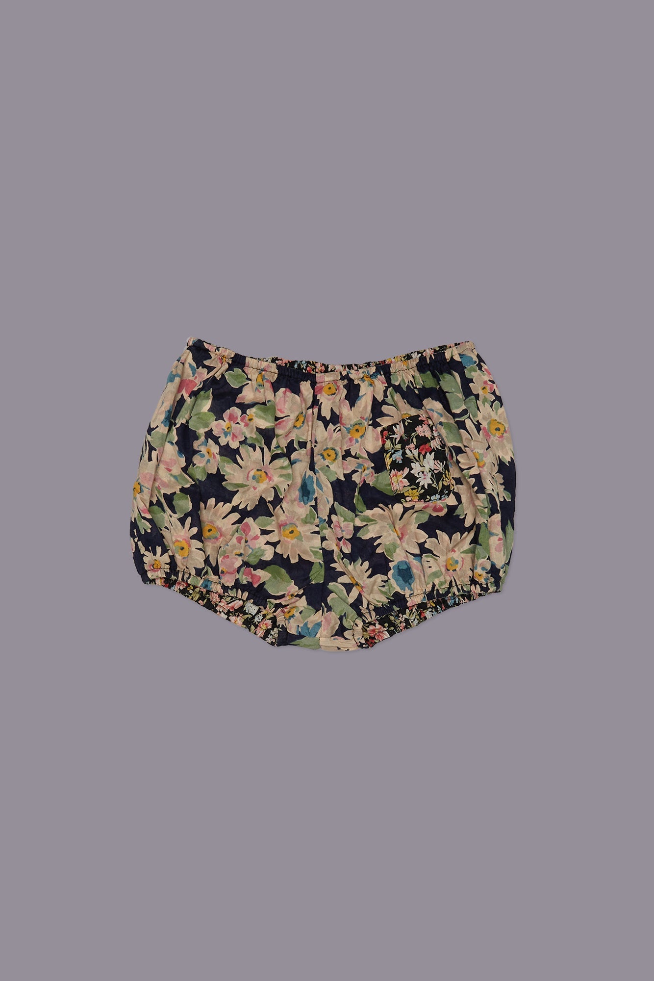 REVERSIBLE BLOOMER SHORT - LAYERED BLACK FLORAL - R13