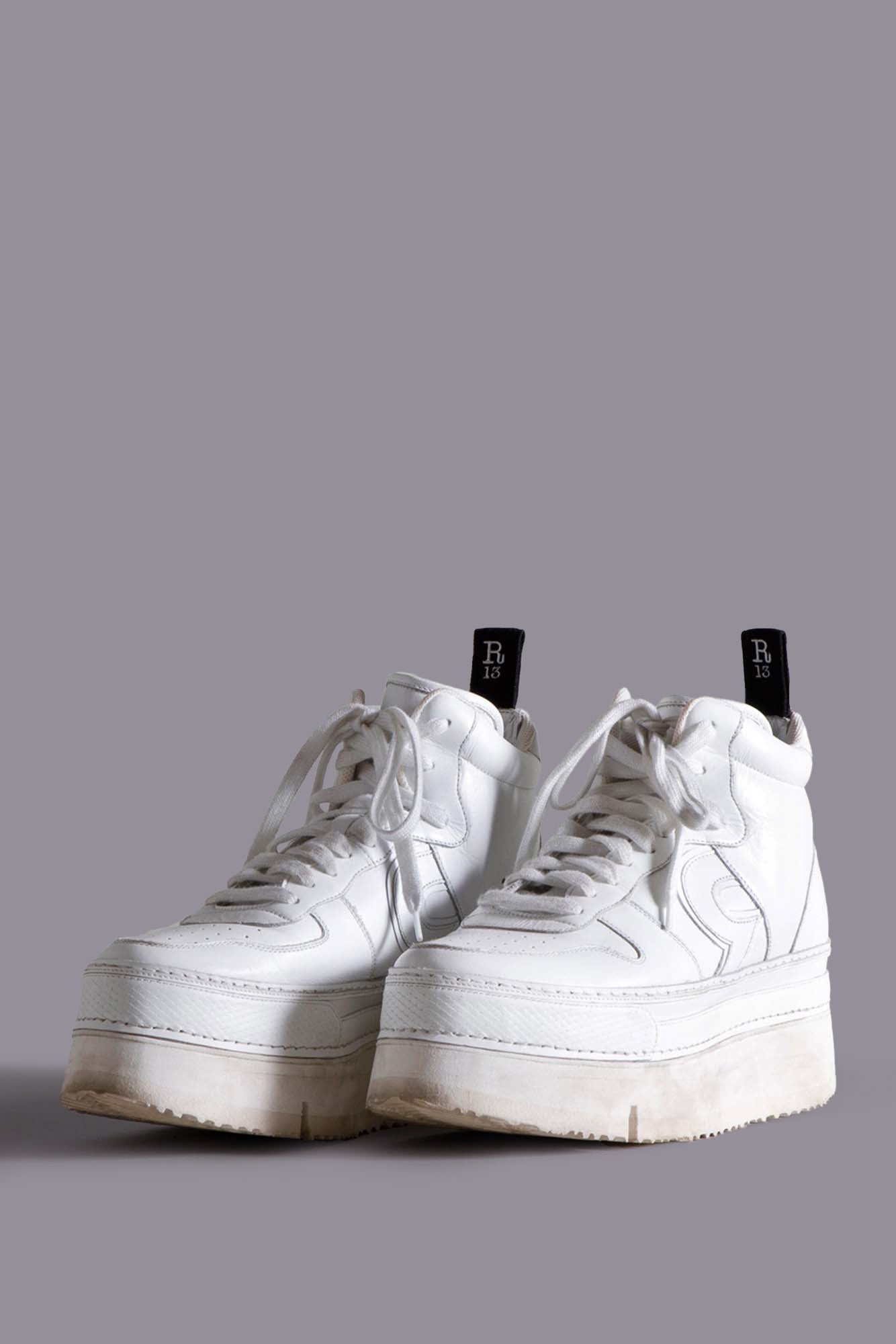 RIOT LEATHER HIGH TOP - WHITE LEATHER - R13