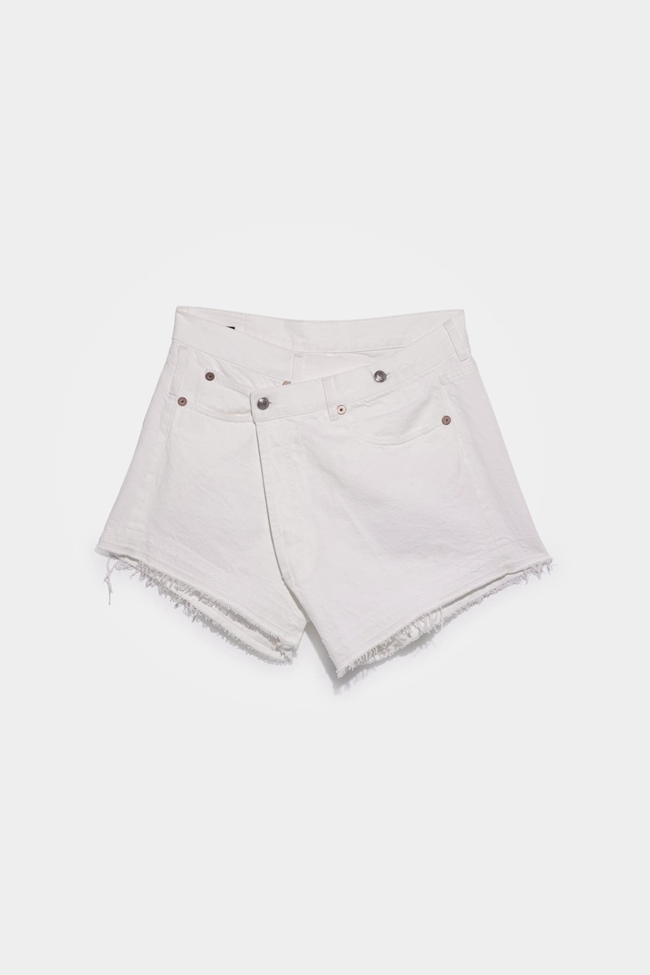 SHREDDED CROSSOVER SHORT - NICO WHITE - R13