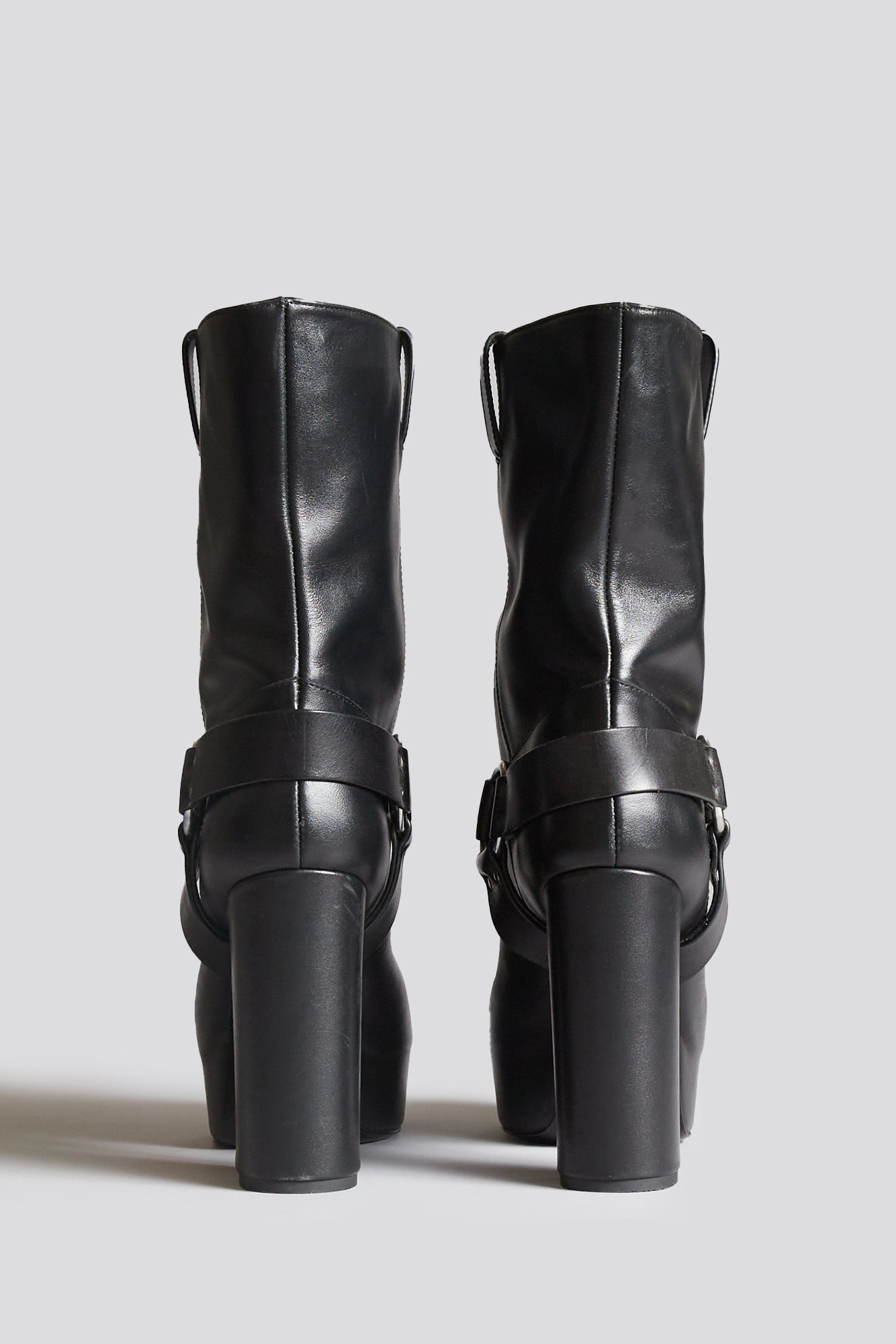 SID HEELED HARNESS BOOT - BLACK LEATHER - R13