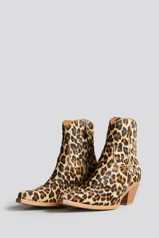 SKINNY ANKLE COWBOY BOOT - LEOPARD - R13