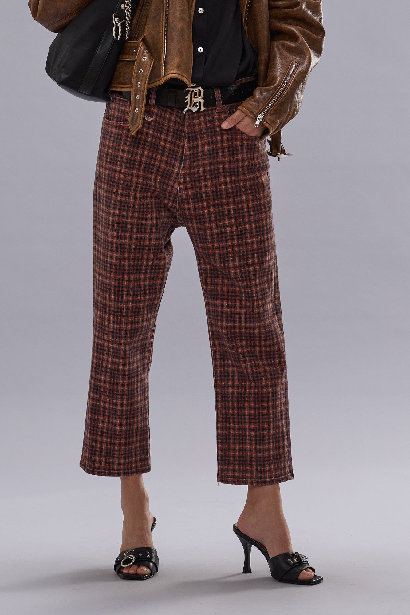 TAILORED DROP - PRINTED AUBURN PLAID - R13