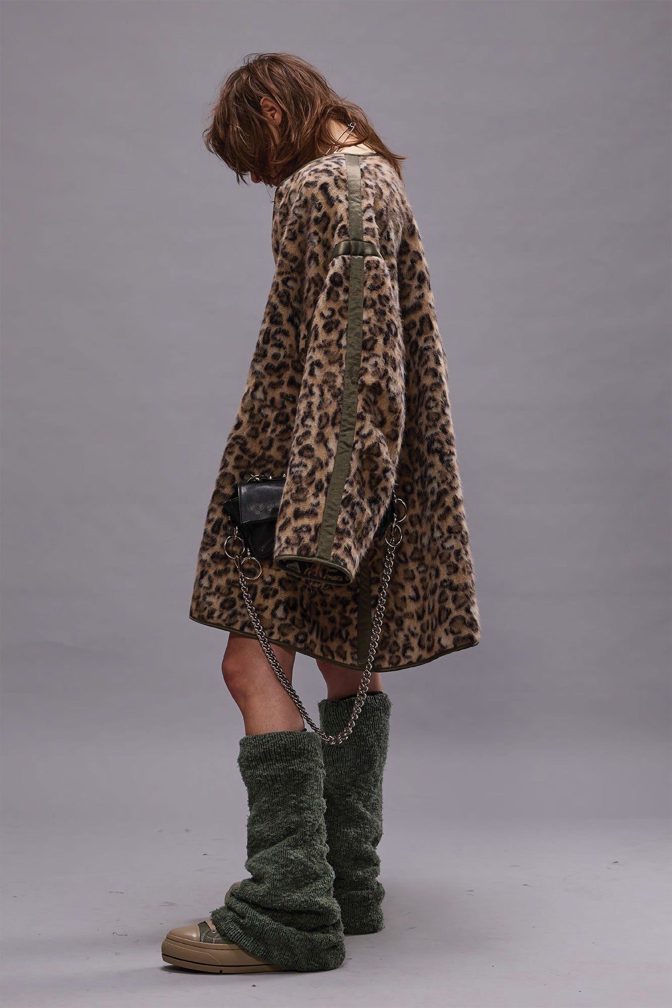 TAPED LINER COAT - WOOLY LEOPARD - R13