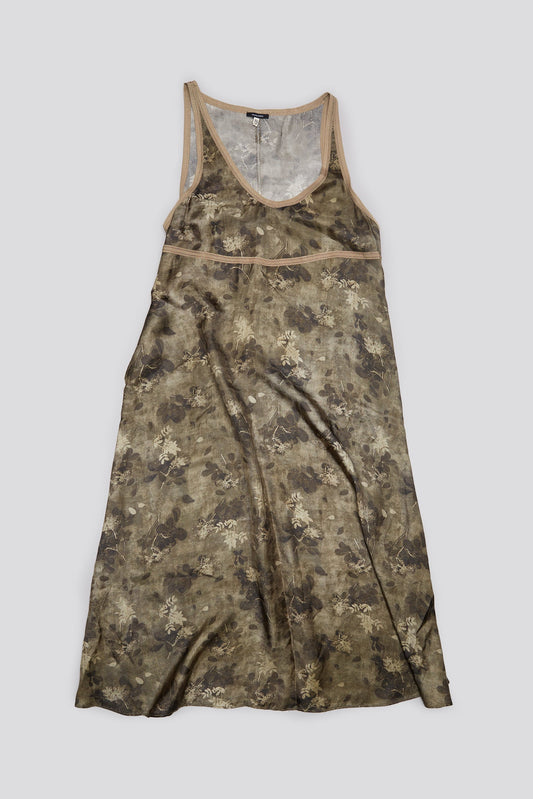 TAPED TANK DRESS - OLIVE FLORAL - R13