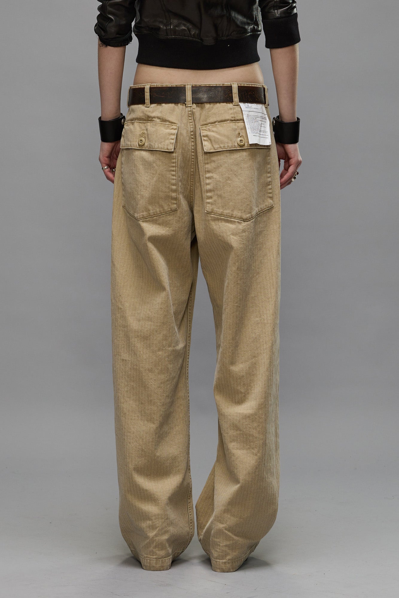 WIDE LEG UTILITY PANT - BEIGE - R13