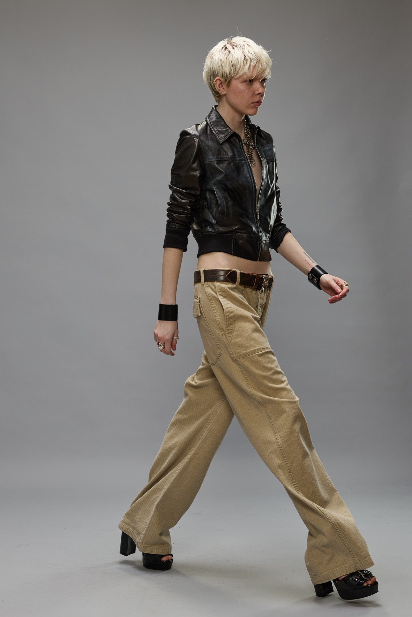 WIDE LEG UTILITY PANT - BEIGE - R13