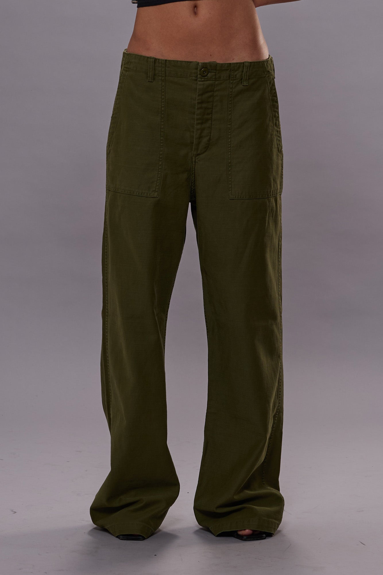 WIDE LEG UTILITY PANT - OLIVE - R13