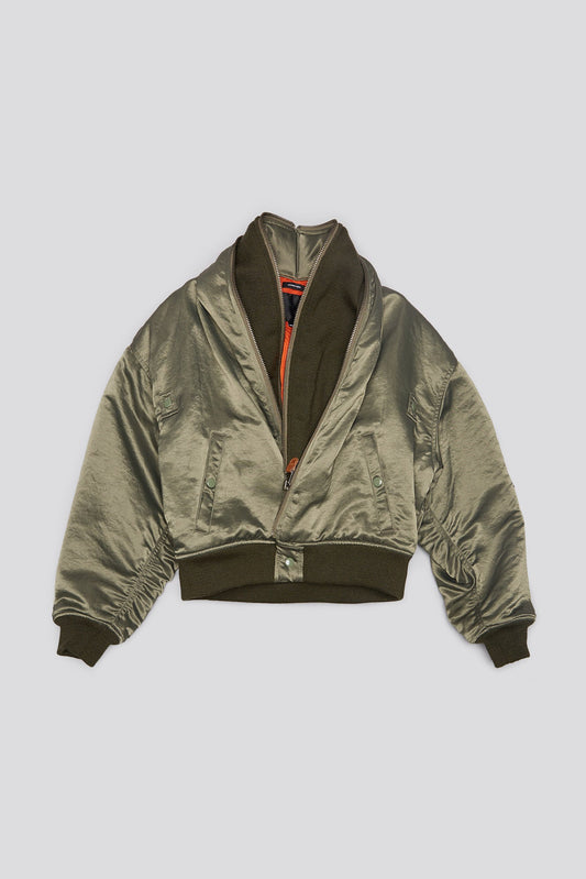 ZIP COLLAR FLIGHT JACKET - OLIVE - R13