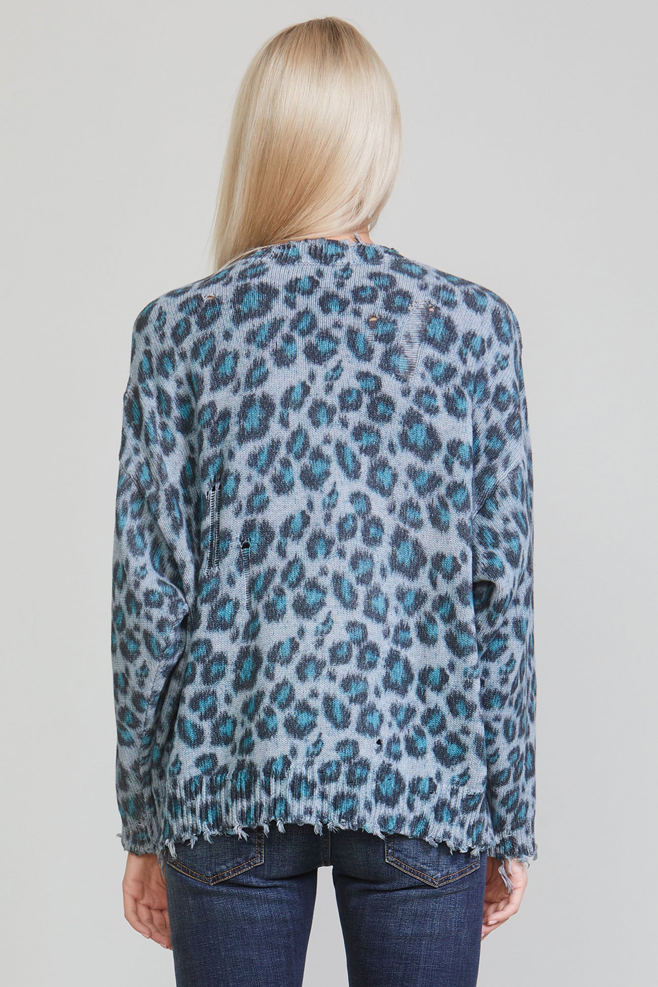 OVERSIZED SWEATER BLUE LEOPARD R13