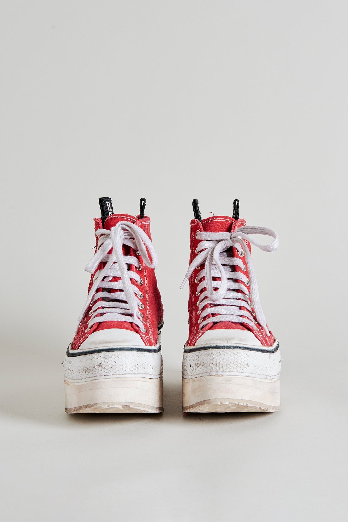 Red platform sales sneakers